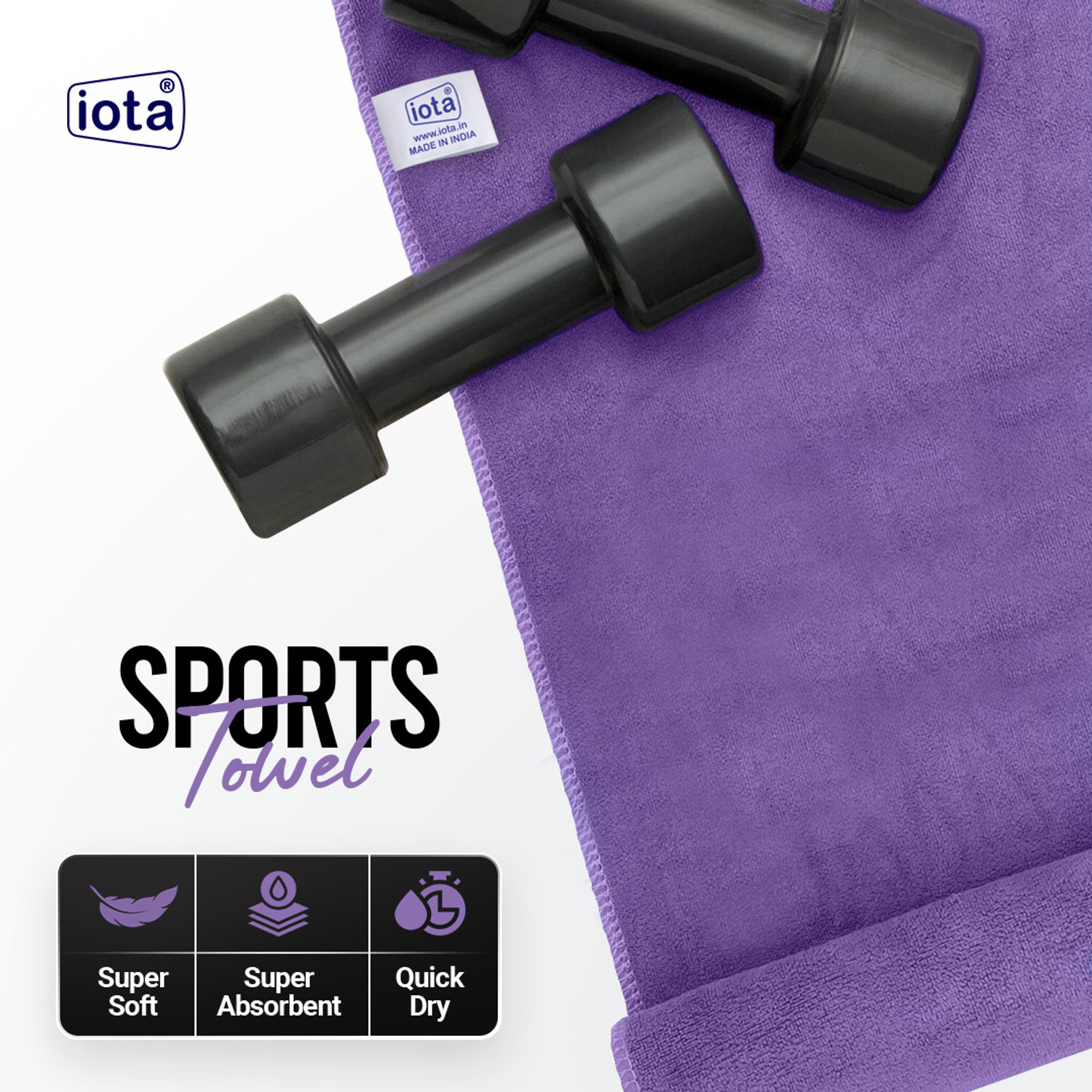 Image of IOTA Microfiber 450 GSM Face, Hand, Sport Towel
