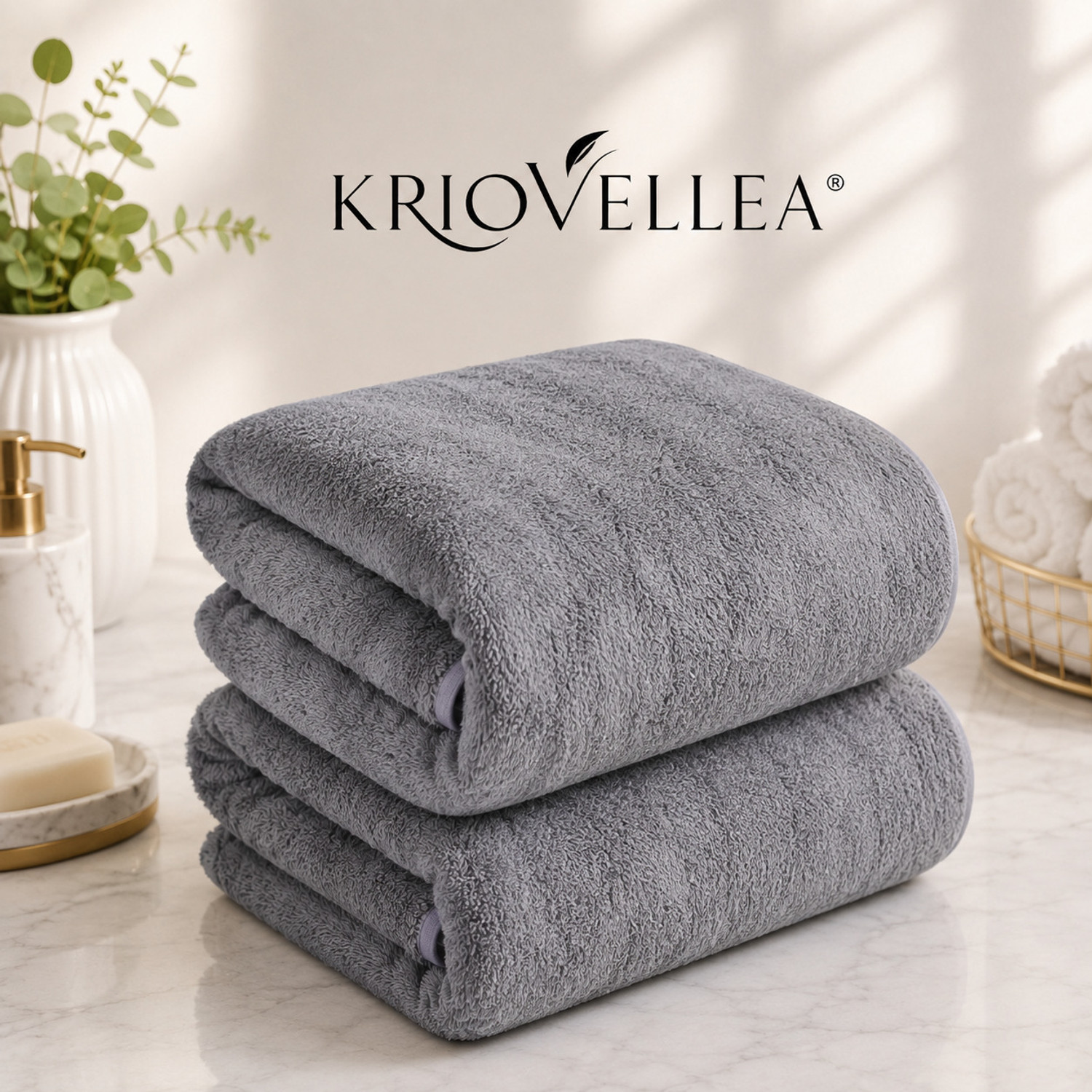Image of KRIOVELLEA Microfiber 500 GSM Bath, Beach, Sport Towel