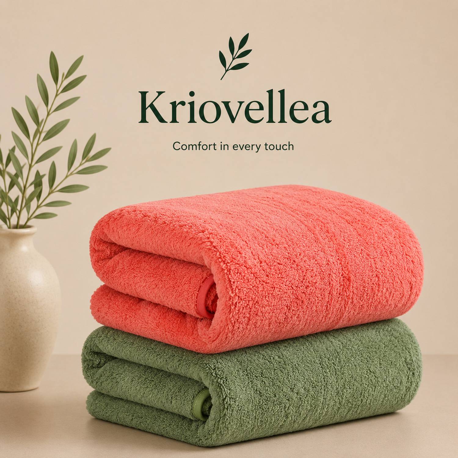 KRIOVELLEA Microfiber 500 GSM Towel Pack of 2