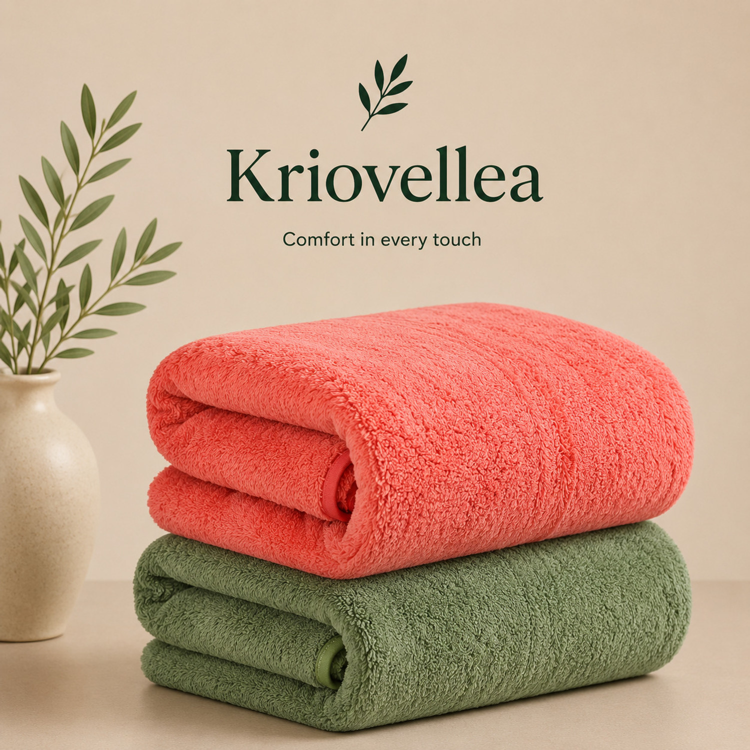 Image of KRIOVELLEA Microfiber 500 GSM Bath, Sport, Beach Towel