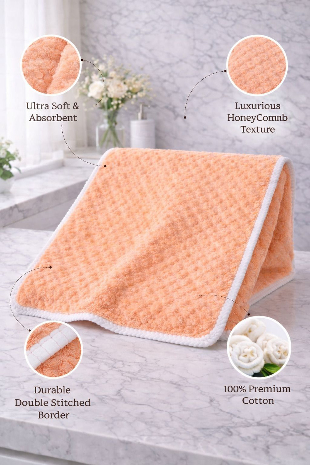 Image of RAMESHT Microfiber 400 GSM Bath, Hair, Beach Towel Set