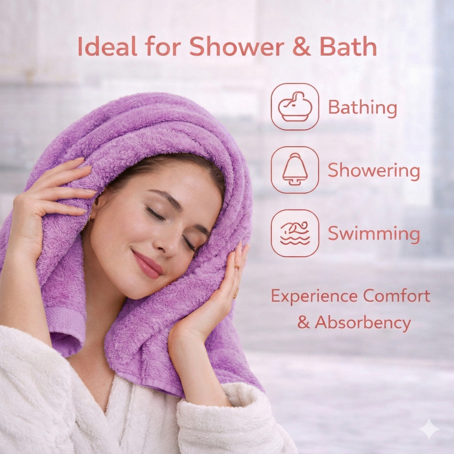 Image of KRIOVELLEA Microfiber 500 GSM Bath, Sport, Beach Towel