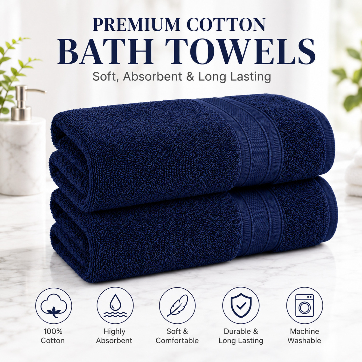 Image of TURBOMAX Cotton 490 GSM Bath Towel