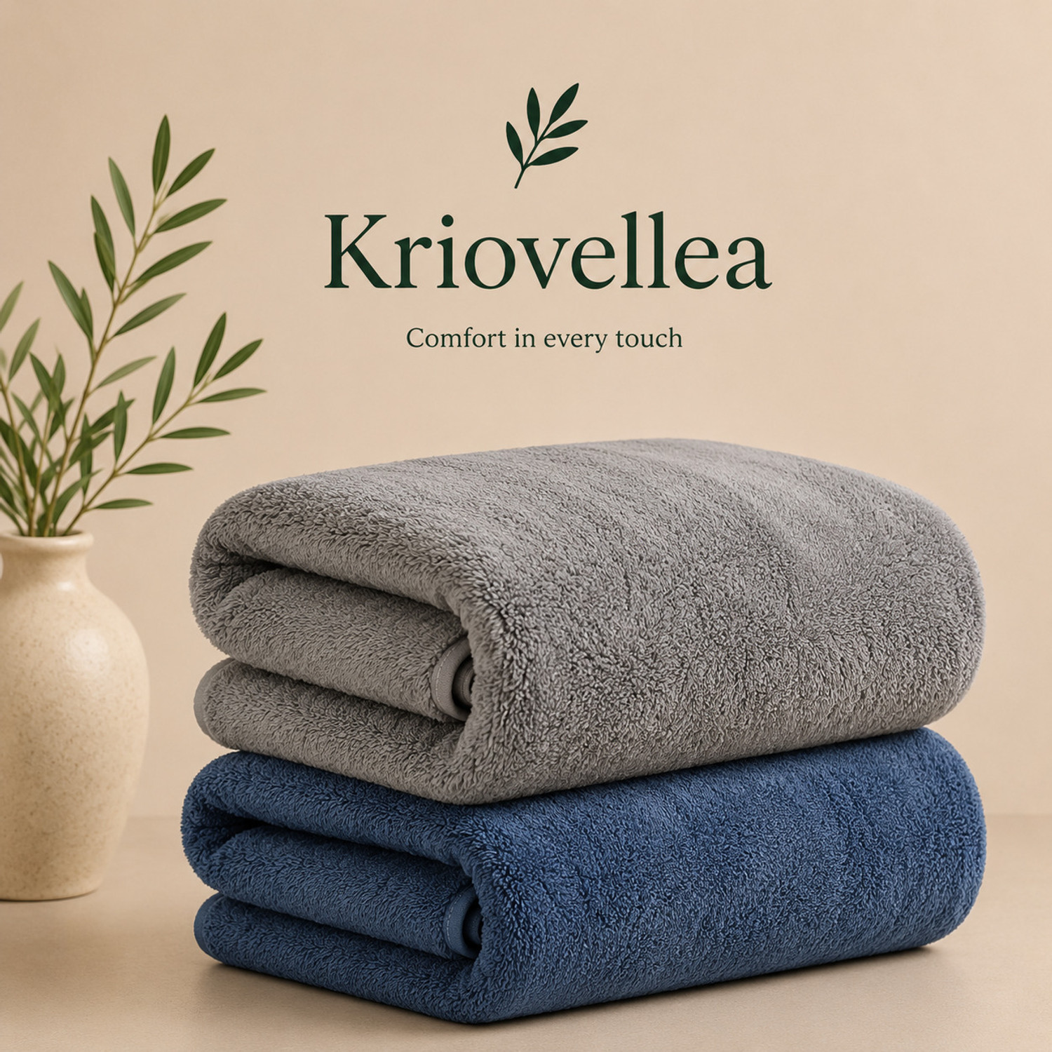 Image of KRIOVELLEA Microfiber 500 GSM Bath, Sport, Beach Towel