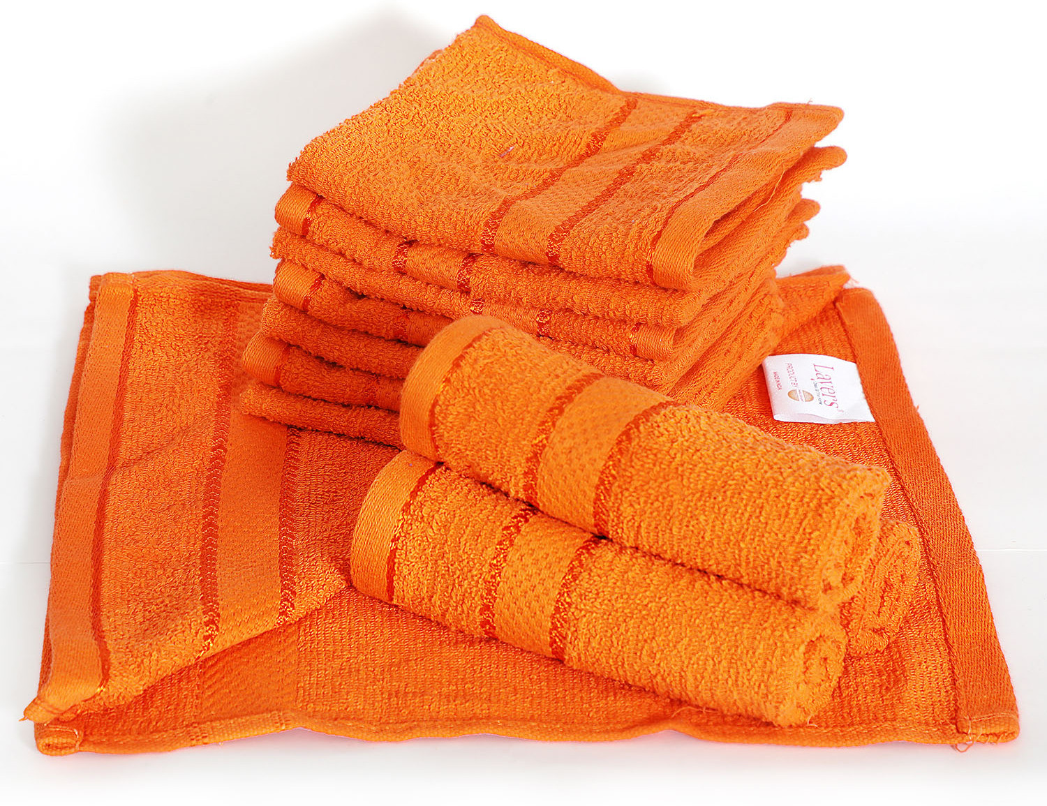 Image of Layers Cotton 380 GSM Face Towel Set (Pack of 12)