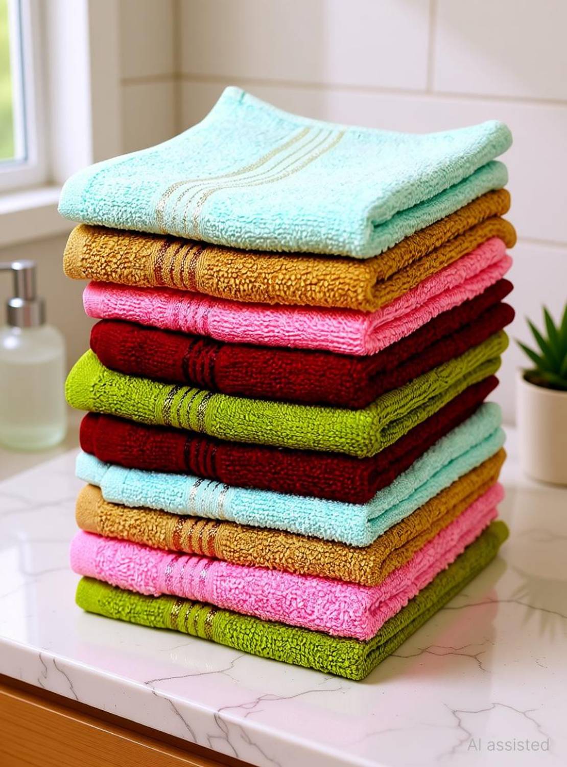 THE BEGED Cotton 200 GSM Hand, Face Towel Set