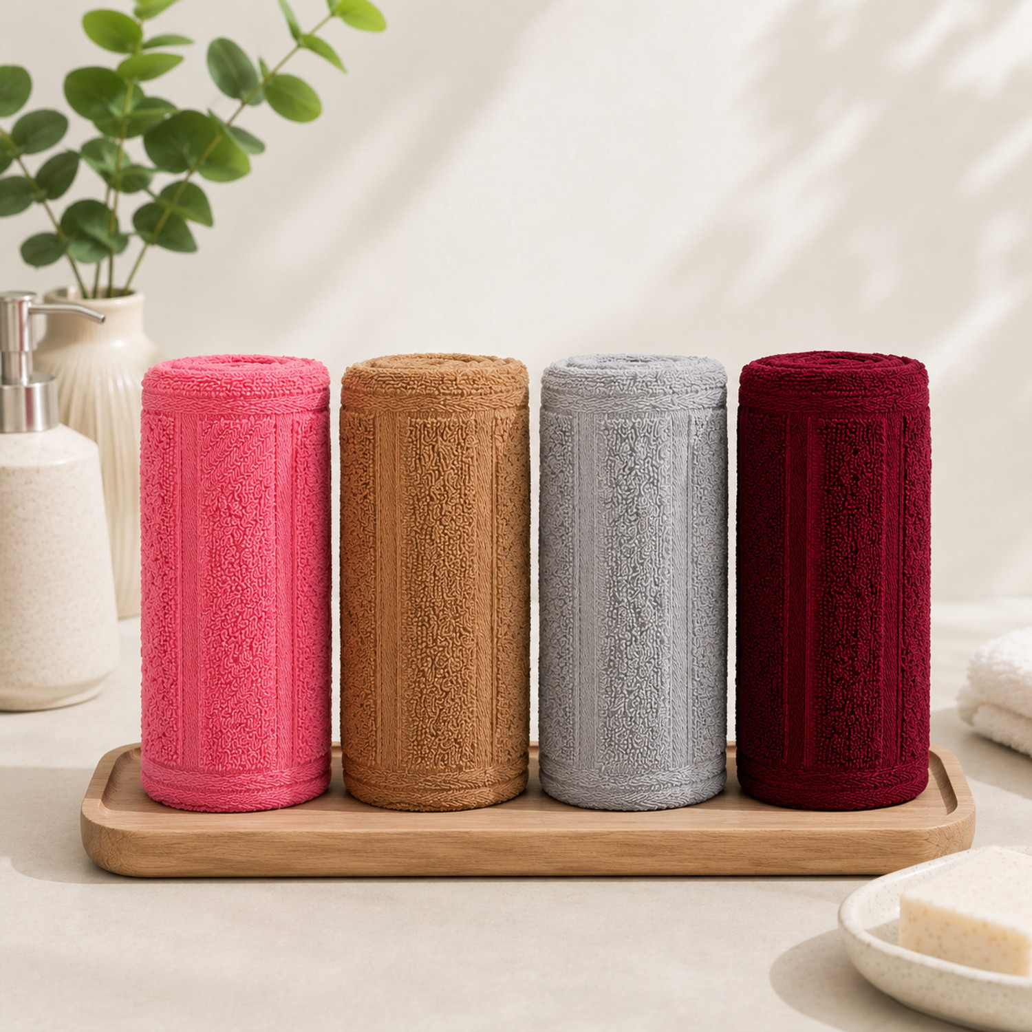 Image of Furnofy Cotton 450 GSM Hand Towel Set