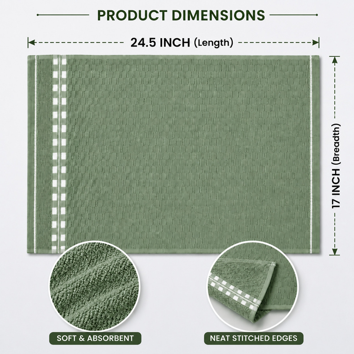 Image of TURBOMAX Cotton 490 GSM Hand, Face Towel (Pack of 6)