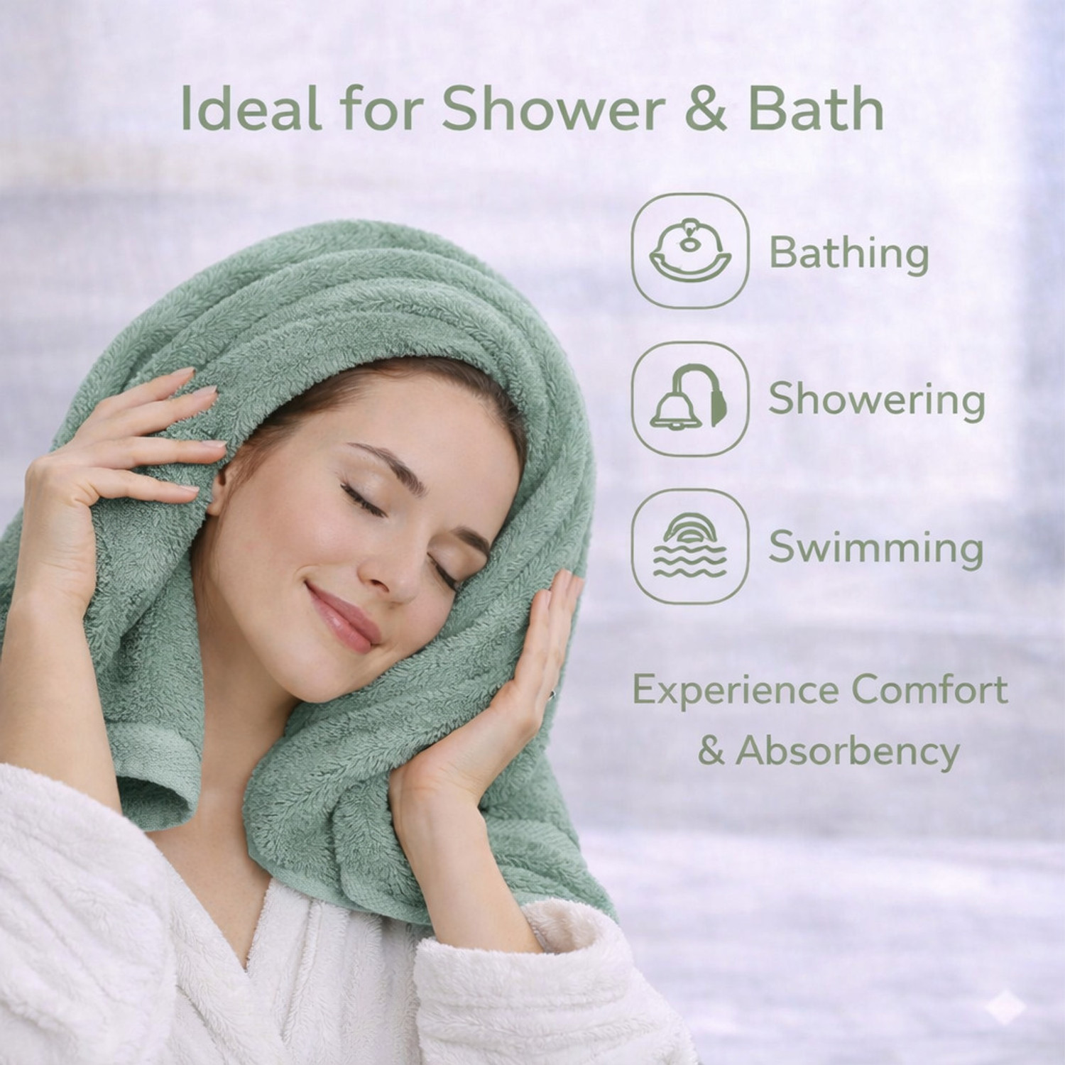 Image of KRIOVELLEA Microfiber 500 GSM Bath, Sport, Beach Towel