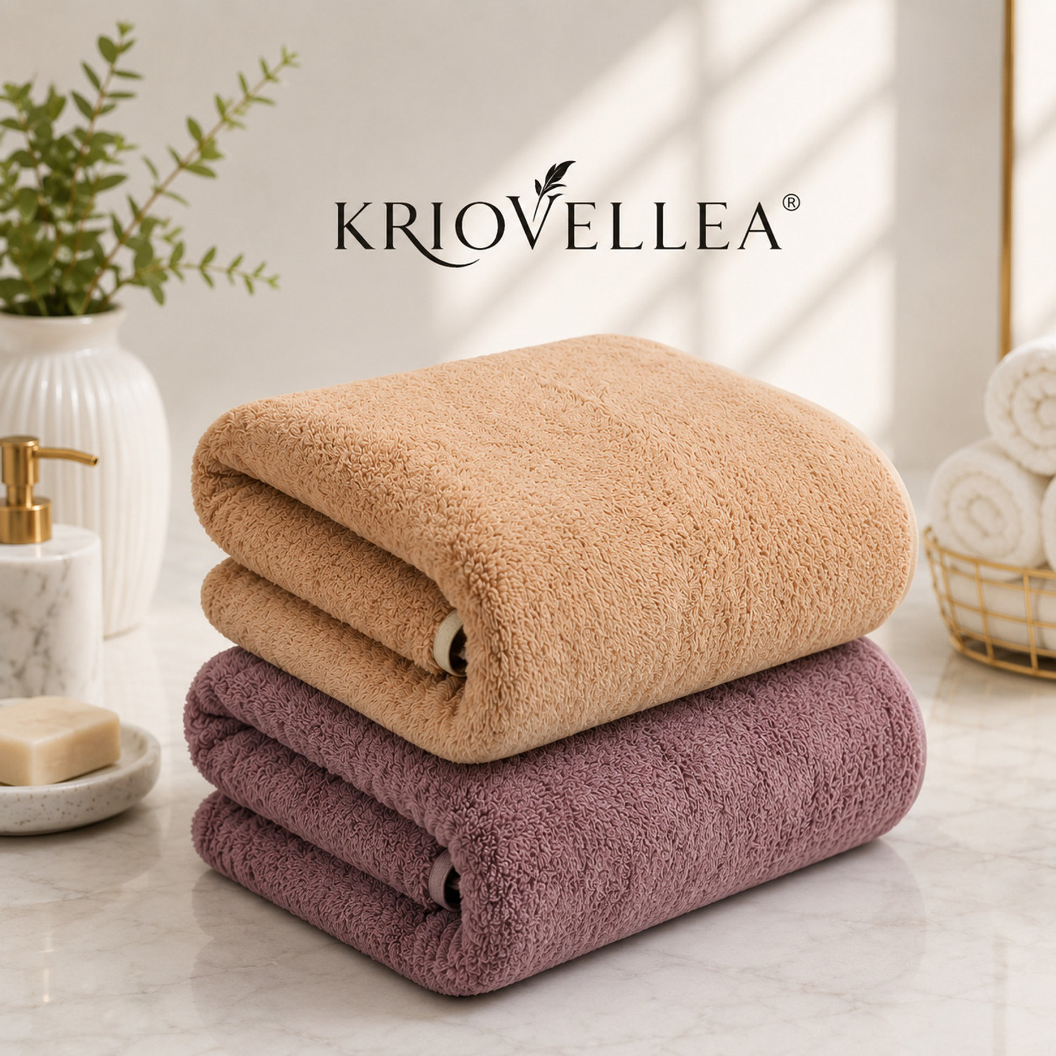 Image of KRIOVELLEA Microfiber 500 GSM Bath, Sport, Beach Towel