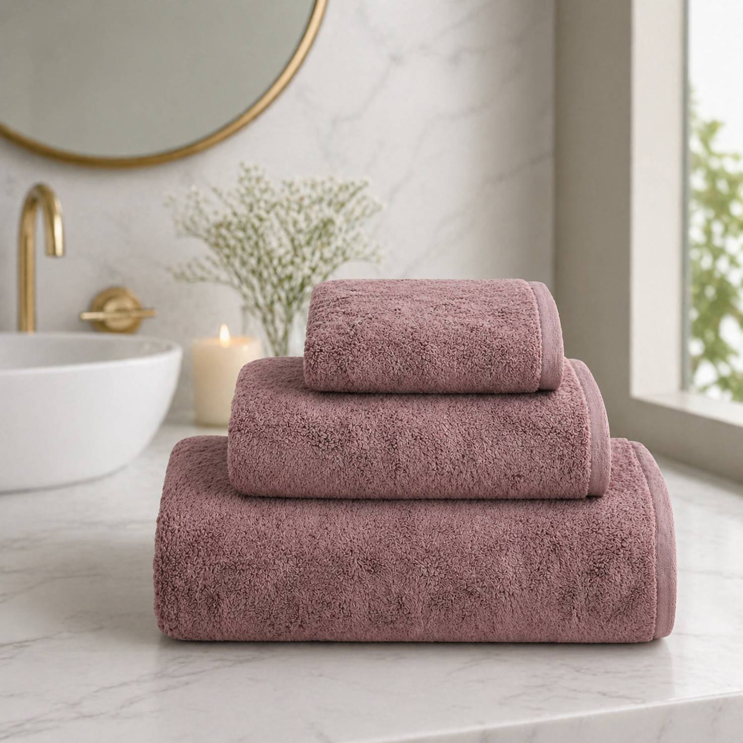 Fezora Microfiber 350 GSM Bath, Face, Hand Towel Set (Pack of 3) - Image 1