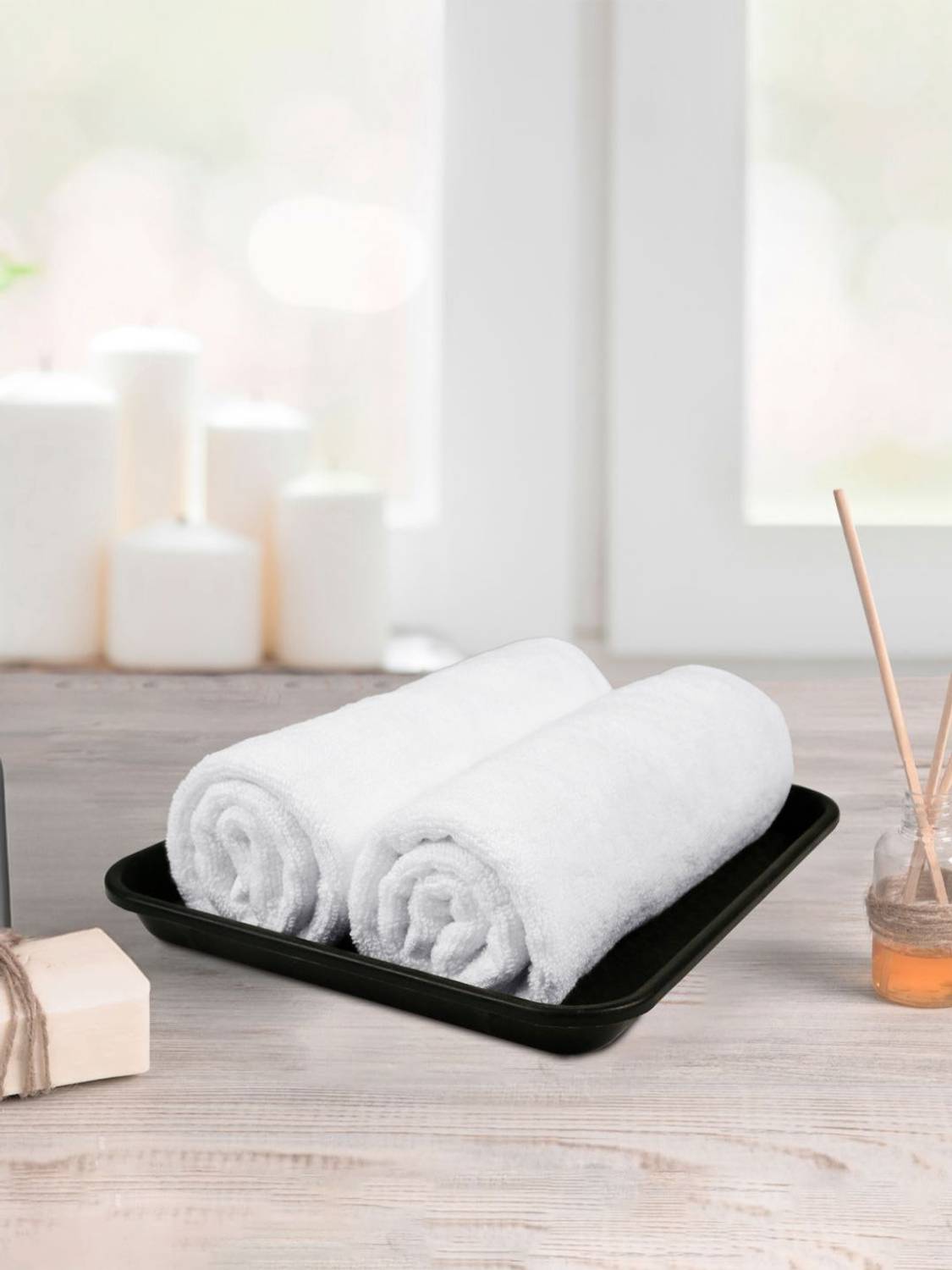Blissful Creations Terry Cotton 400 GSM Hand, Face Towel Set