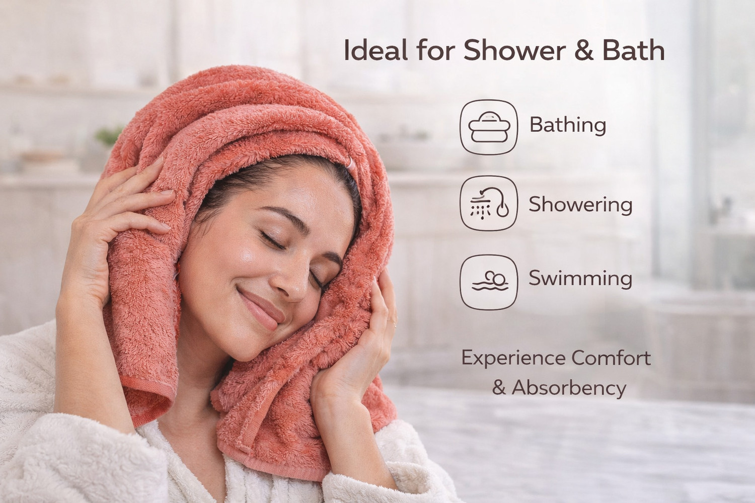 Image of KRIOVELLEA Microfiber 500 GSM Bath, Sport, Beach Towel