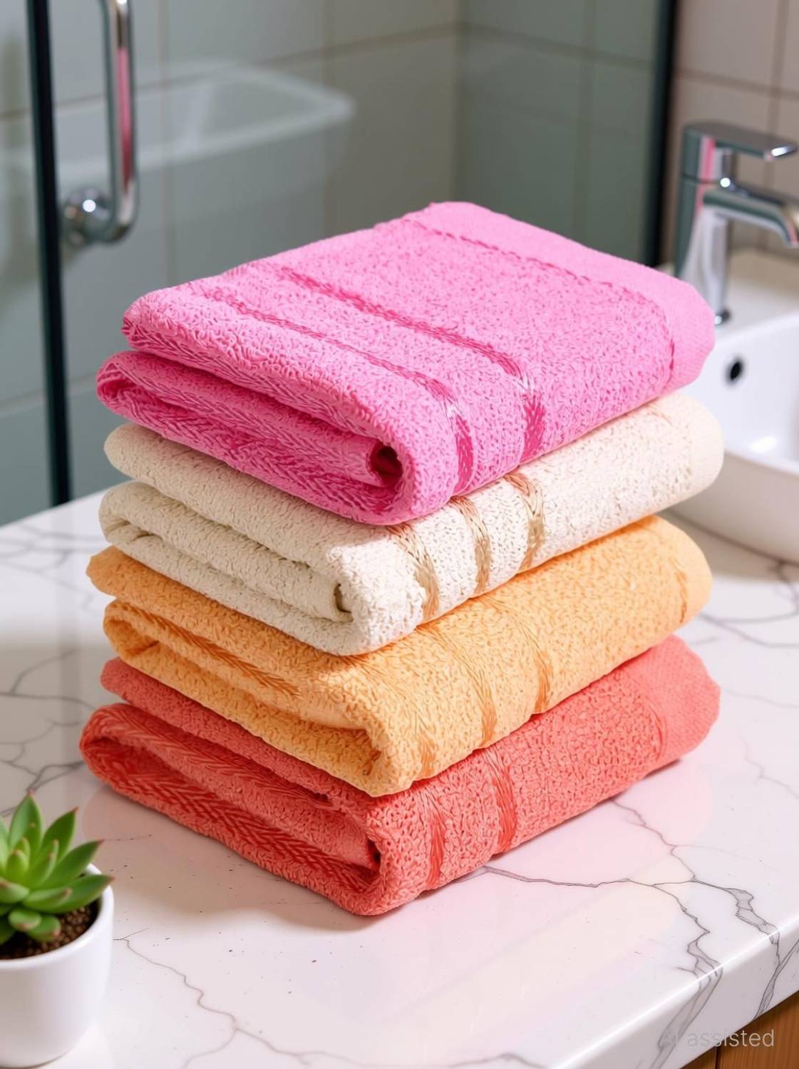 AD COLLECTION Cotton 400 GSM Hand, Face Towel Set
