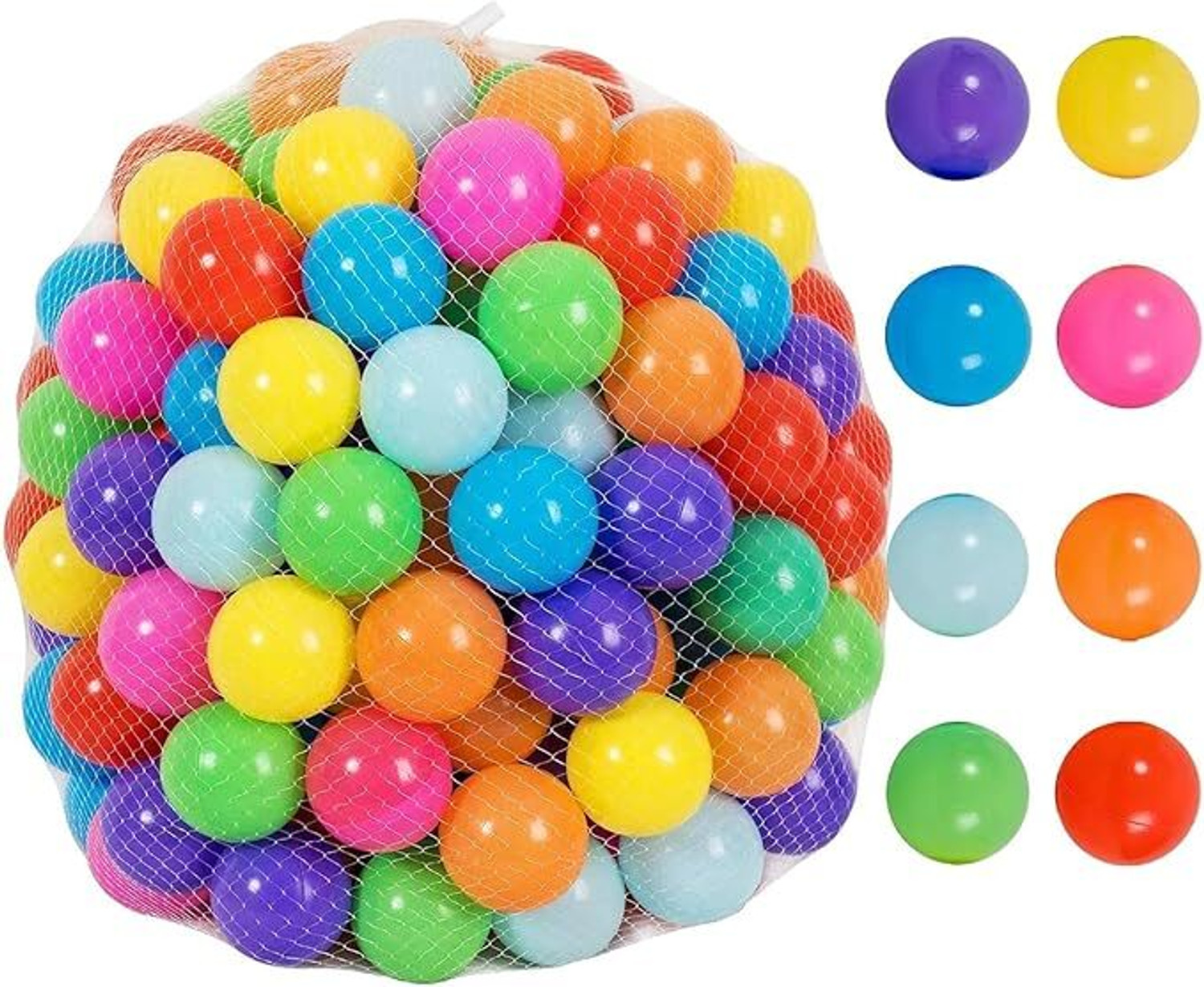 Image of BEBESMILE 24 Pcs of 6 cm Soft Colorfull Plastic Balls and Multicolor Pool Pit Balls Kids