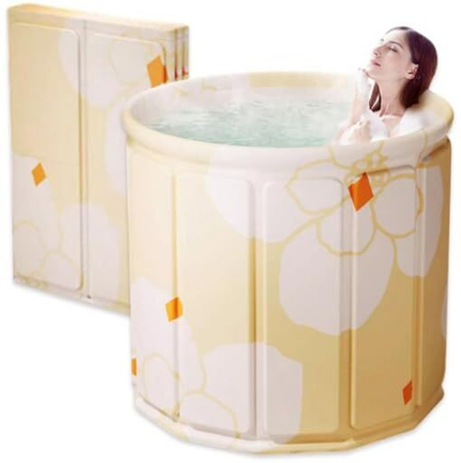 Image of crega Adult Folding Bathtub Portable Soaking Tub, Collapsible Family SPA