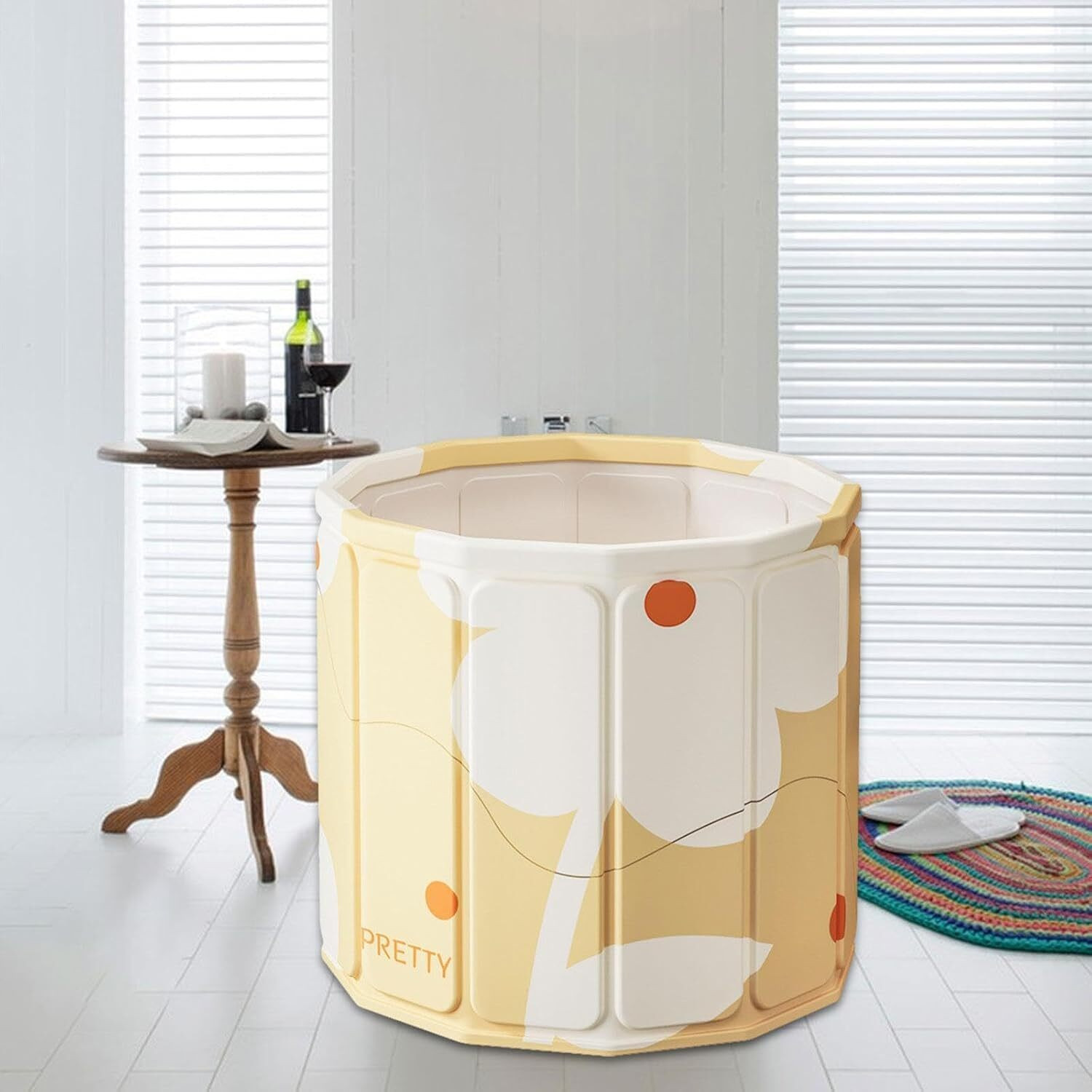 Image of crega Adult Folding Bathtub Portable Soaking Tub, Collapsible Family SPA