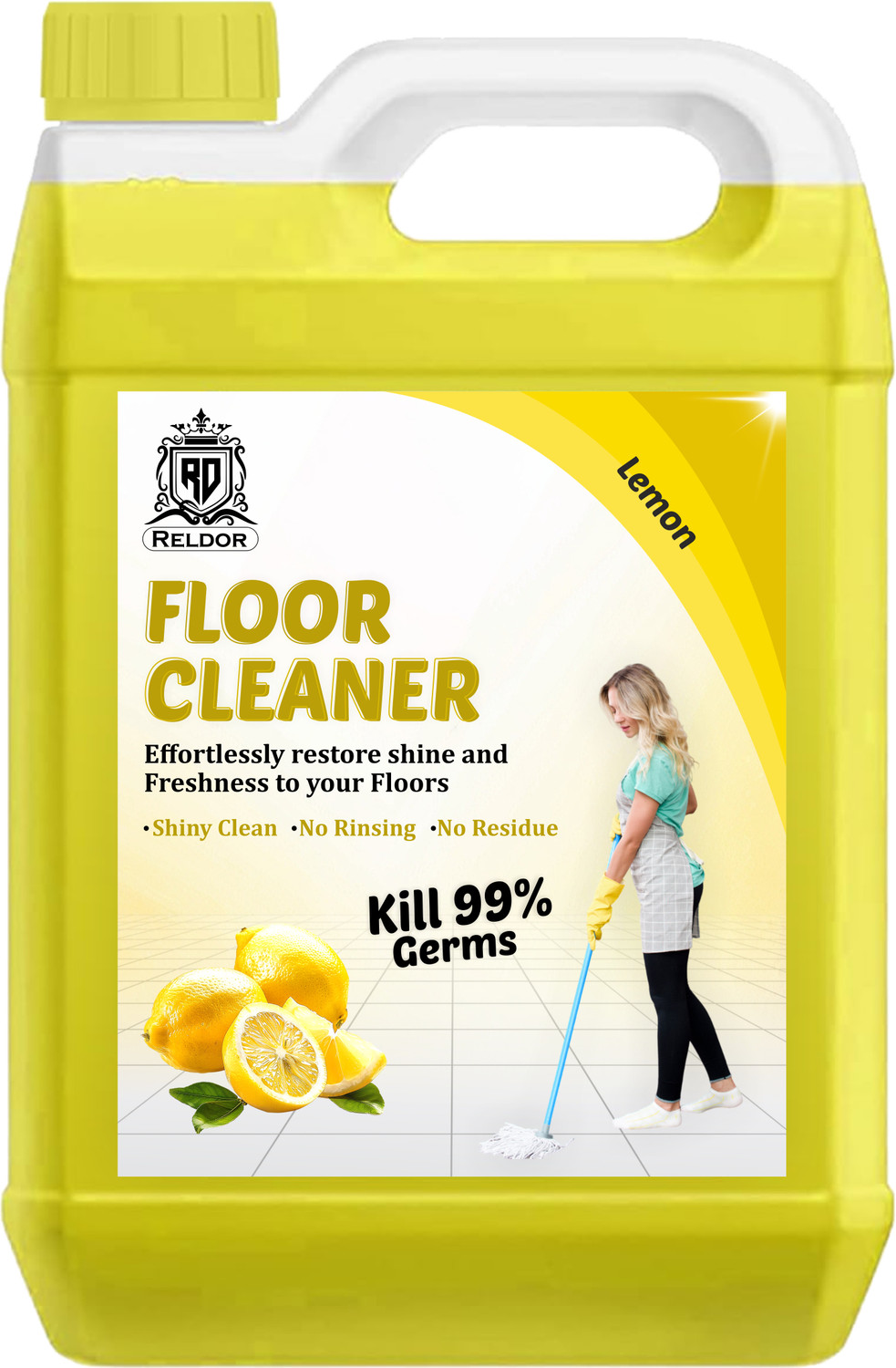 Image of RELDOR Tile, Floor & Ceramic Cleaner, Multi-surface Bathroom Cleaner Kills 99.9% Germs LEMON