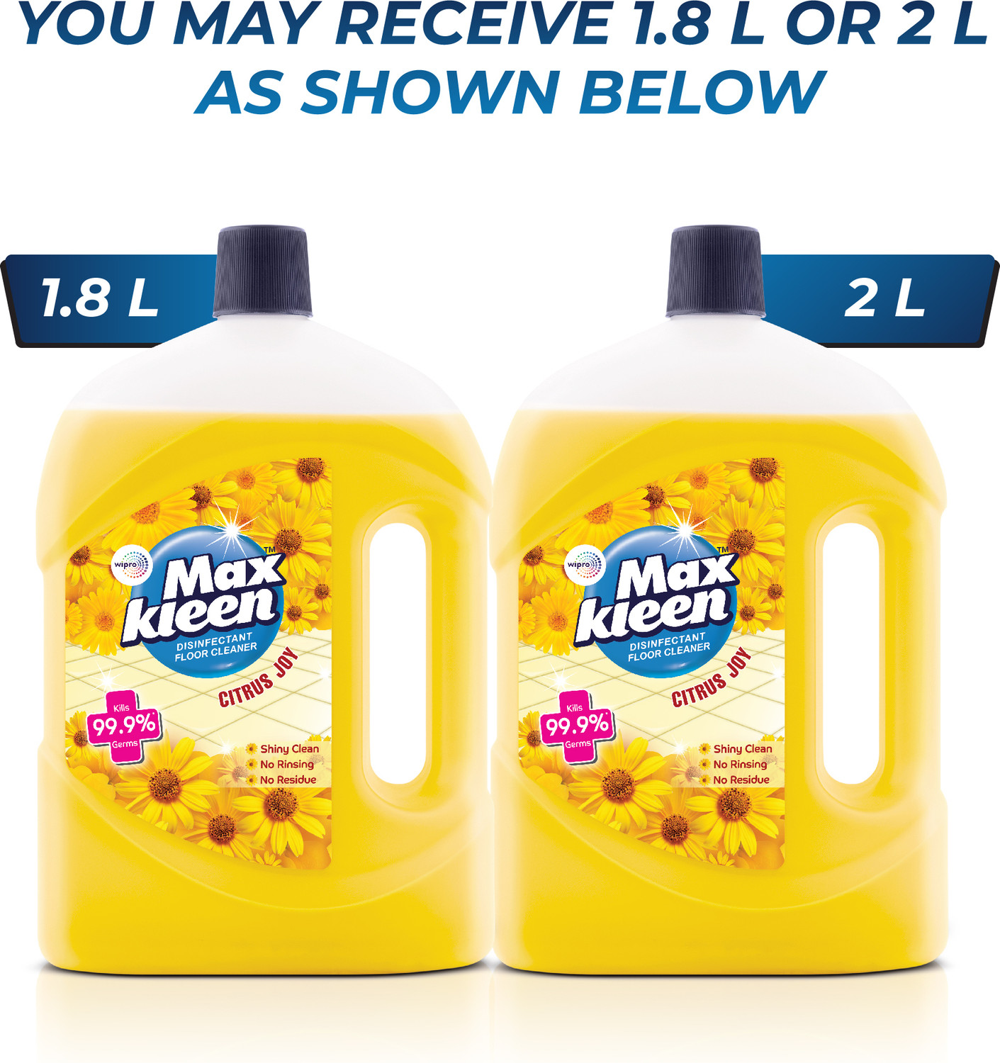 Image of Maxkleen Citrus Joy Disinfectant Floor Cleaner with 99.9% Germ Protection Citrus