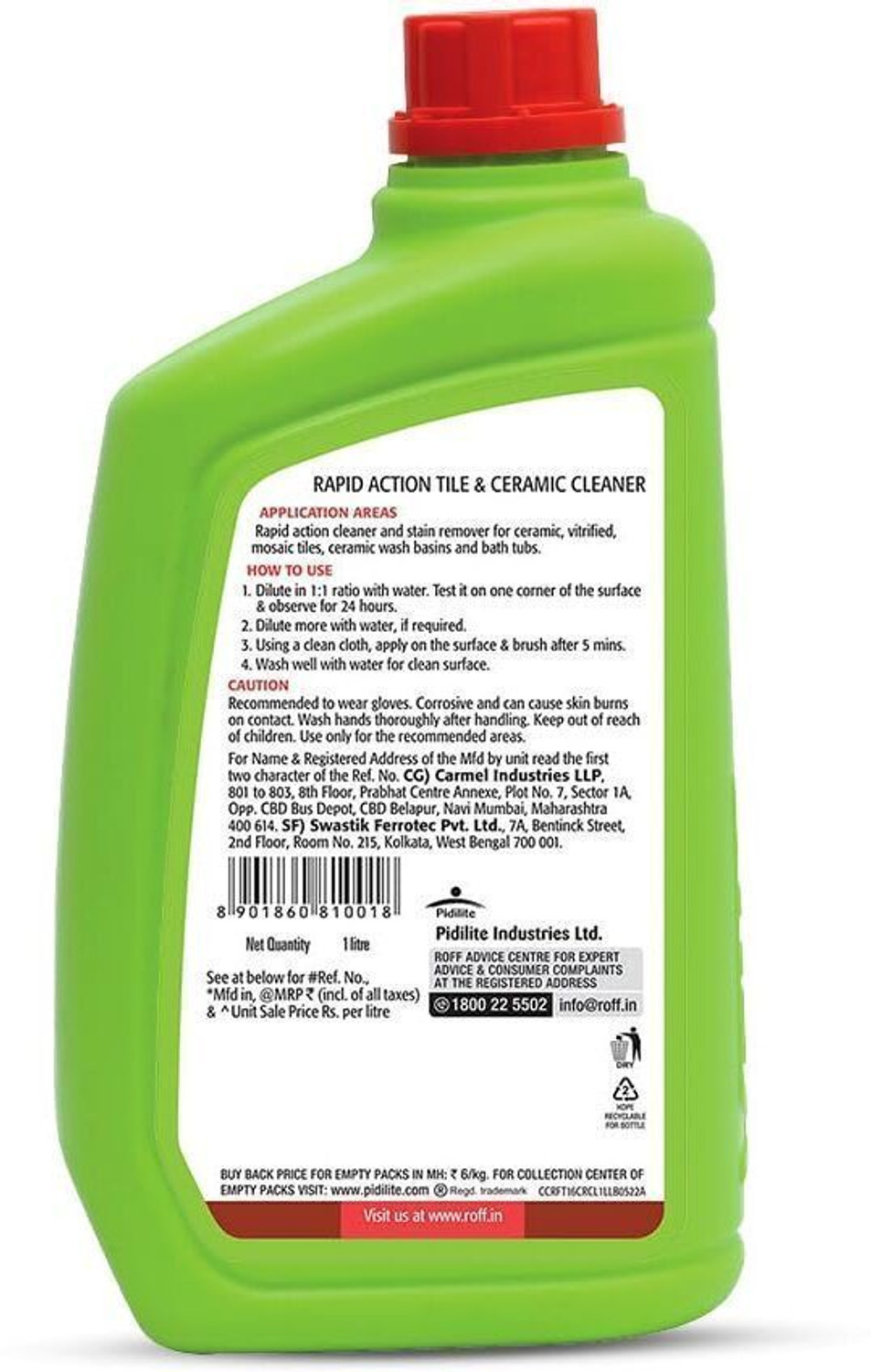 Image of PIDILITE ROFF Roff Cera Clean Tile, Floor, Ceramic Cleaner, removes stubborn stains Regular