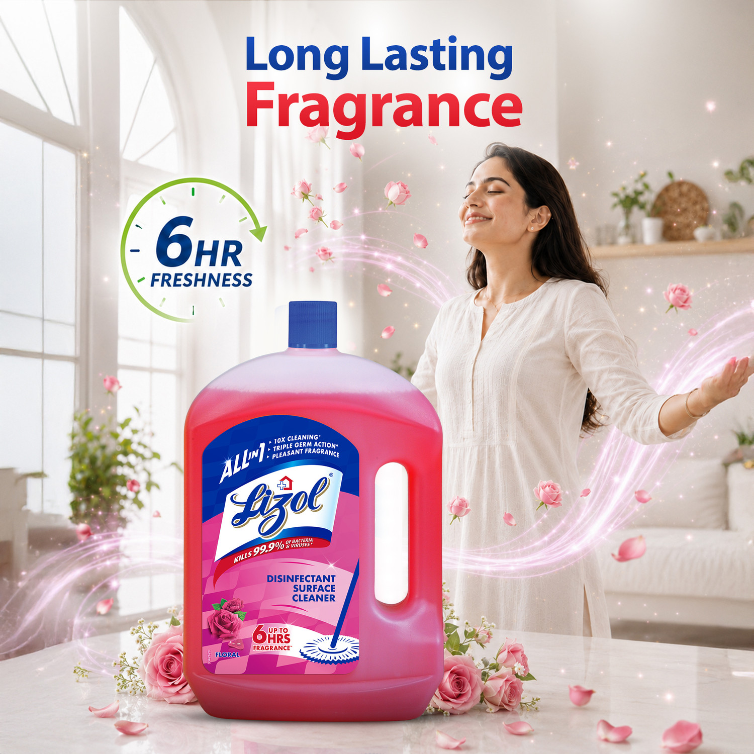Image of Lizol Disinfectant Surface Cleaner - Floral (2 L)