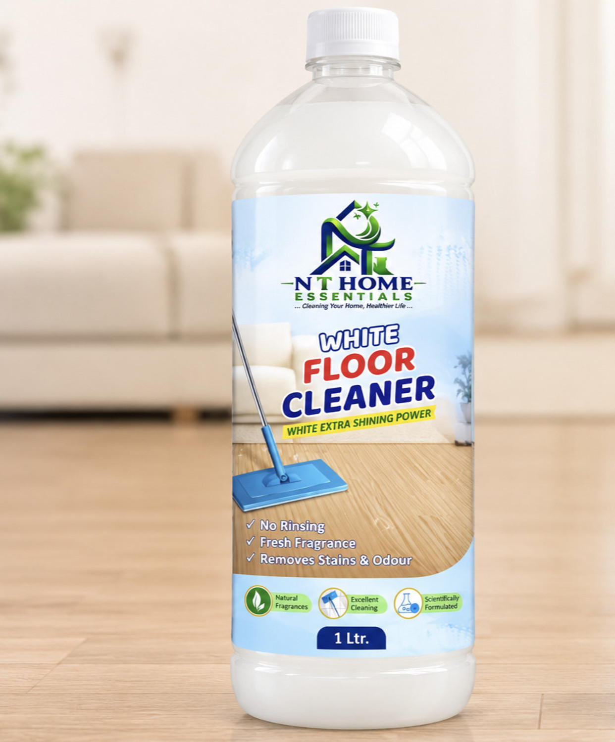 Image of N T Home Essentials White Phenyl Floor Cleaner Fresh Fragrance