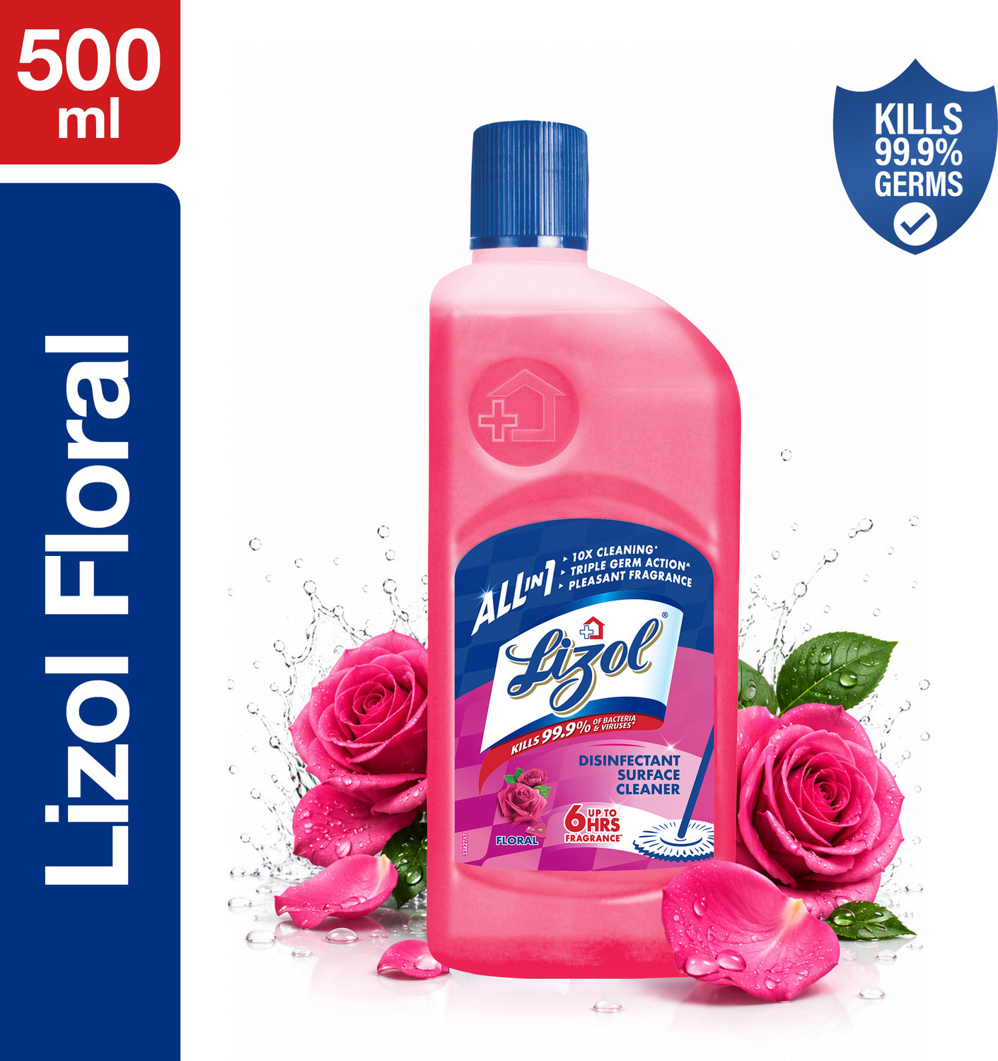Image of Lizol Disinfectant Surface Cleaner,& Floor, Bathroom, Kitchen,Tile, Not Phenyl, Liquid Floral (500 ml)