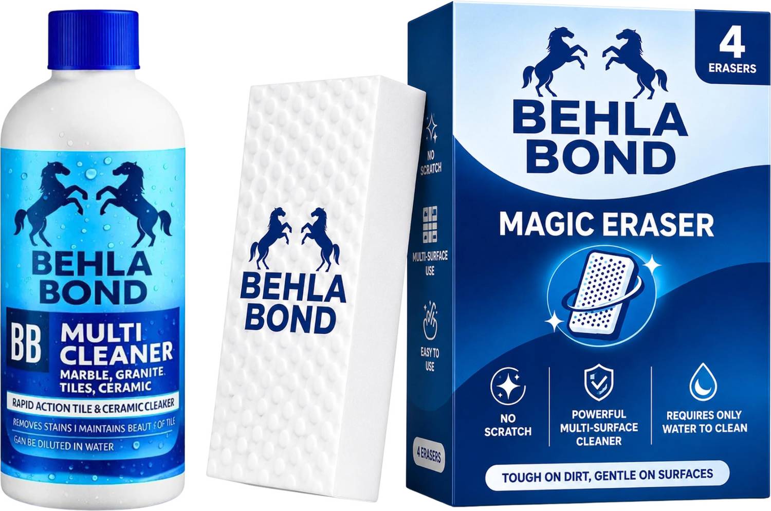 BEHLABOND Multi Cleaner Rapid Action Liquid for Tiles, Marble, Granite & Ceramic Surfaces Fresh