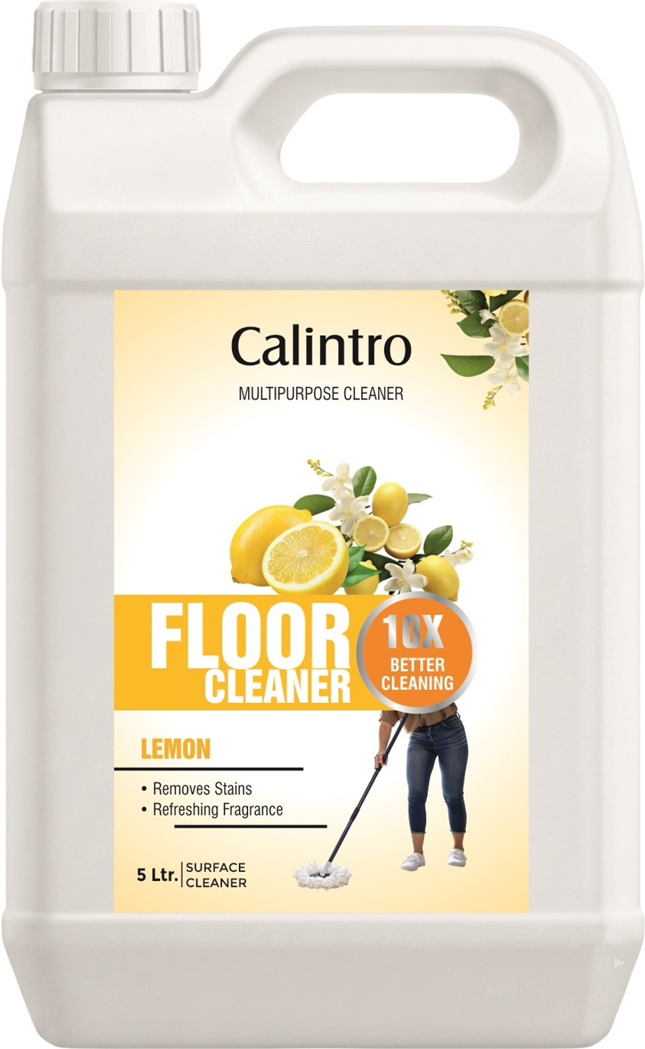Image of Calintro Lemon Floor Cleaner 5L Powerful Stain Remover Fresh Fragrance Formula Lemon