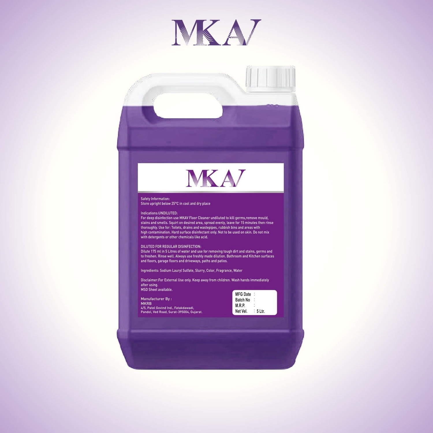 Image of MKAV Ultra Clean Floor & Bathroom Cleaner-Kills Germ, Safe on Tiles, Marble & Granite Lavender