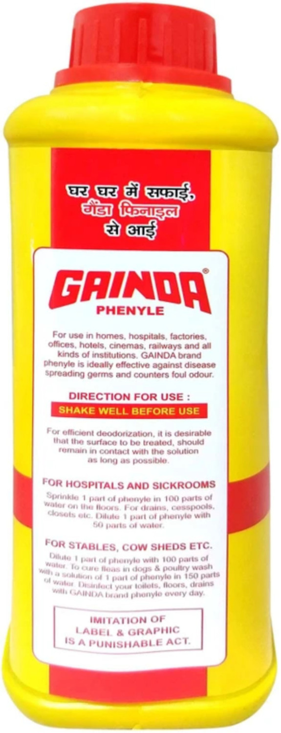 Image of GAINDA Black Disinfectant Phenyle1L ISI Marked Quality Phenyl Regular Liq Floral Liquid NA