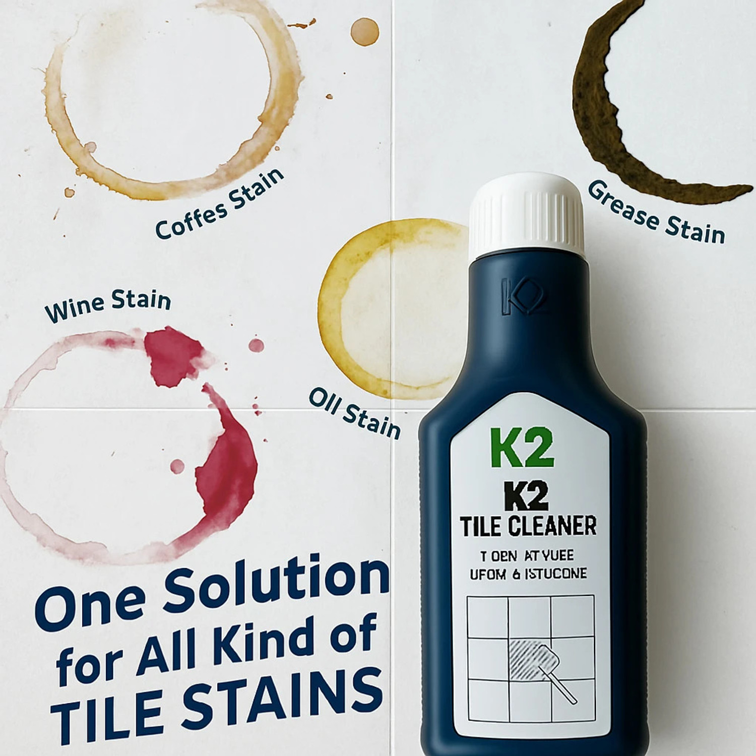 Image of Konkem K2 Tile Cleaner 500ml - Multi-Purpose Cleaner for Sanitary & Tile Products Regular