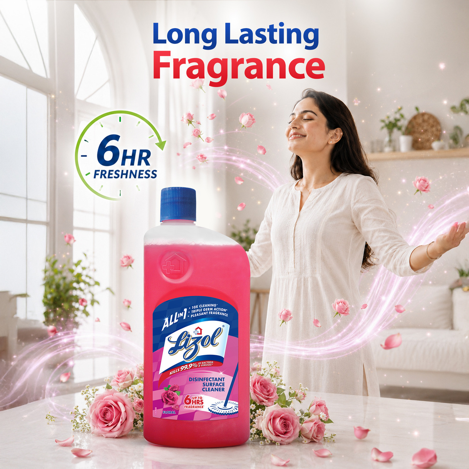 Image of Lizol Disinfectant Surface Cleaner - Floral (1 L)
