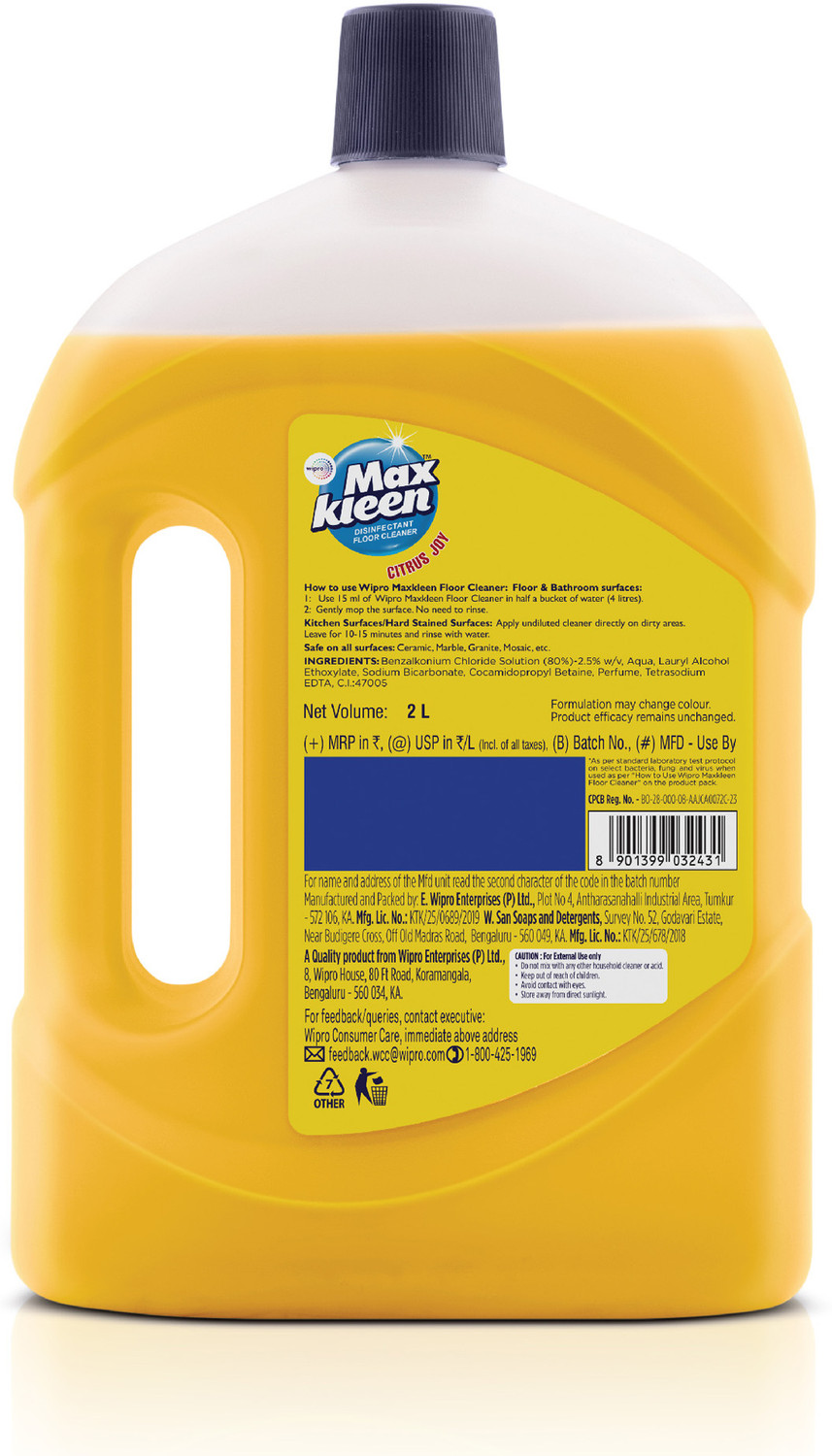 Image of Maxkleen Citrus Joy Disinfectant Floor Cleaner with 99.9% Germ Protection Citrus