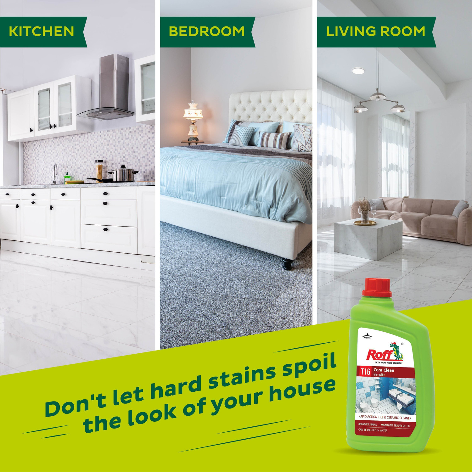 Image of Pidilite Roff Cera Clean Tile, Ceramic Cleaner, removes stubborn stains,1000ml, Pack of 2 REGULAR (2 x 1000 ml)