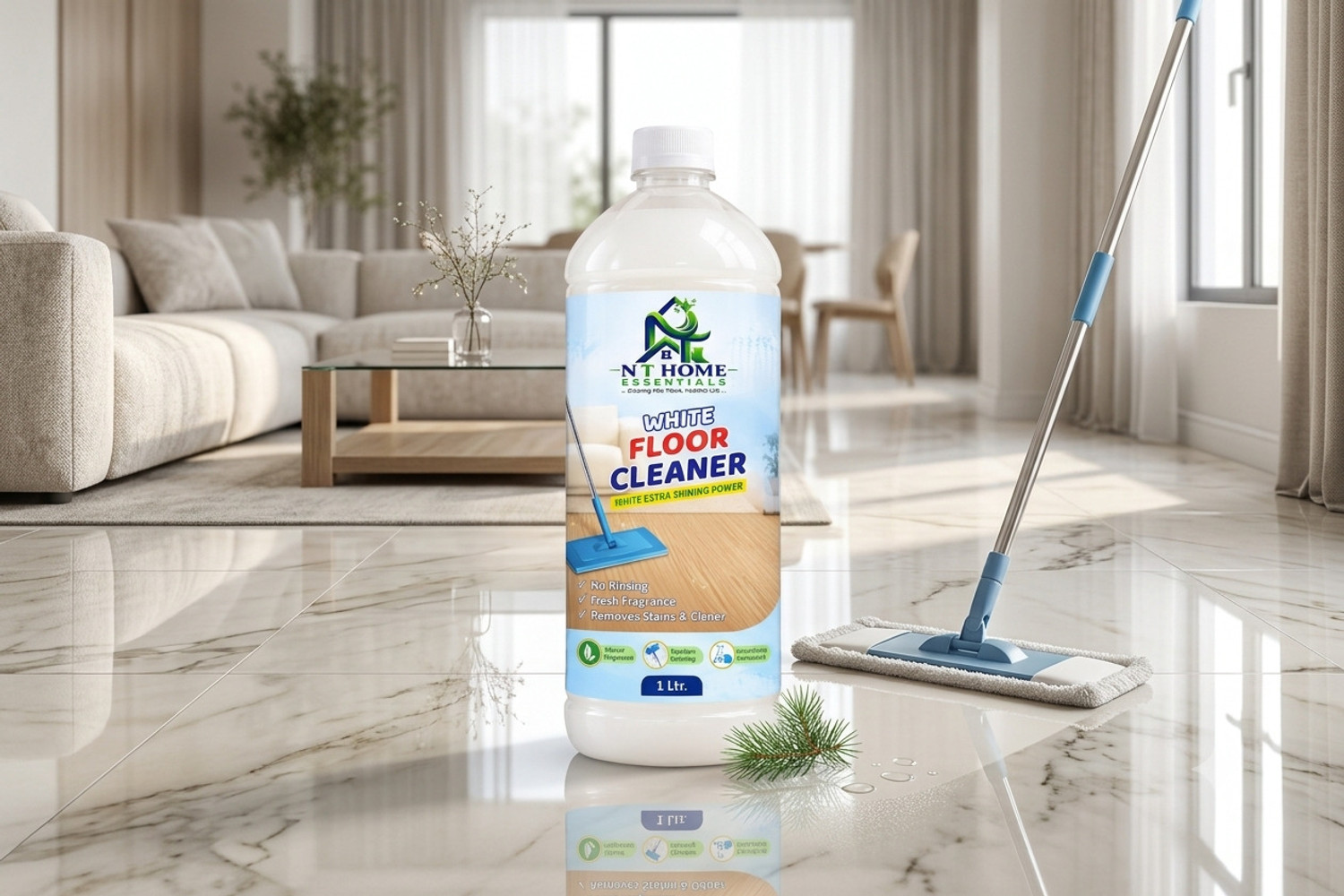 Image of N T Home Essentials White Phenyl Floor Cleaner Fresh Fragrance