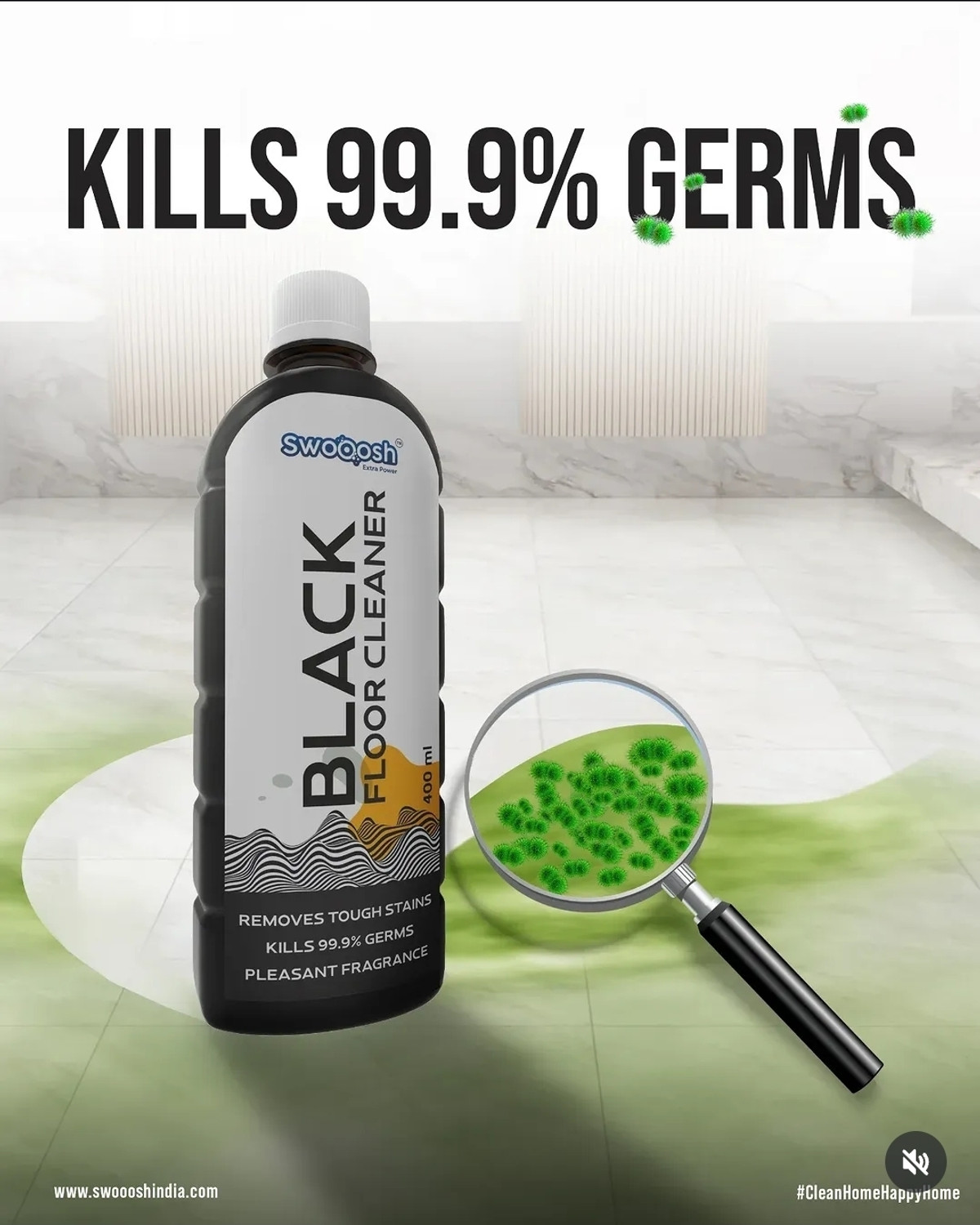 Image of Swooosh BLACK FLOOR CLEANER FLORAL
