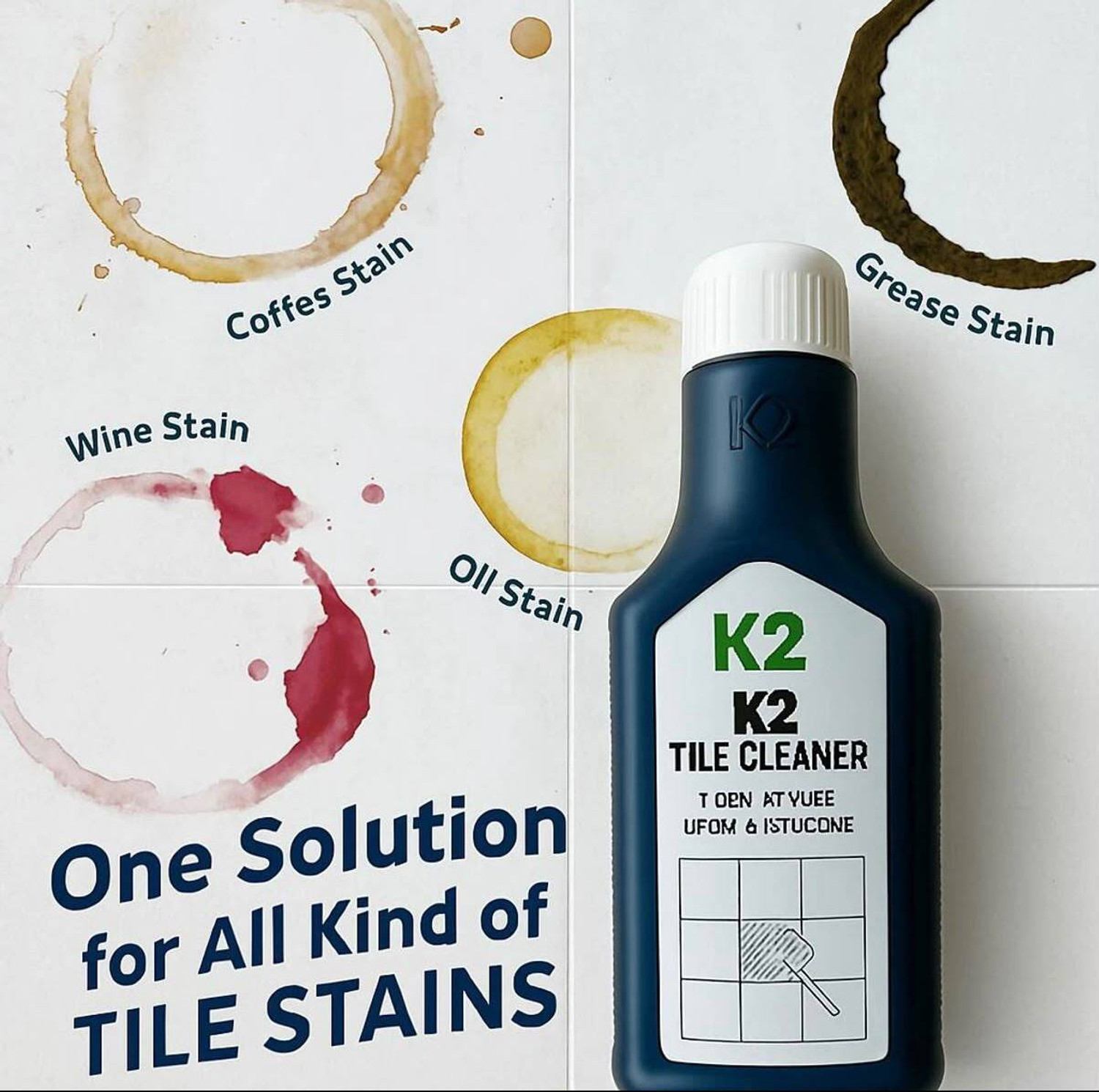 Image of Konkem K2 TILE CLEANER 500ML - MULTI PURPOSE CLEANER FOR SANITARY & TILES PRODUCTS KNKEM