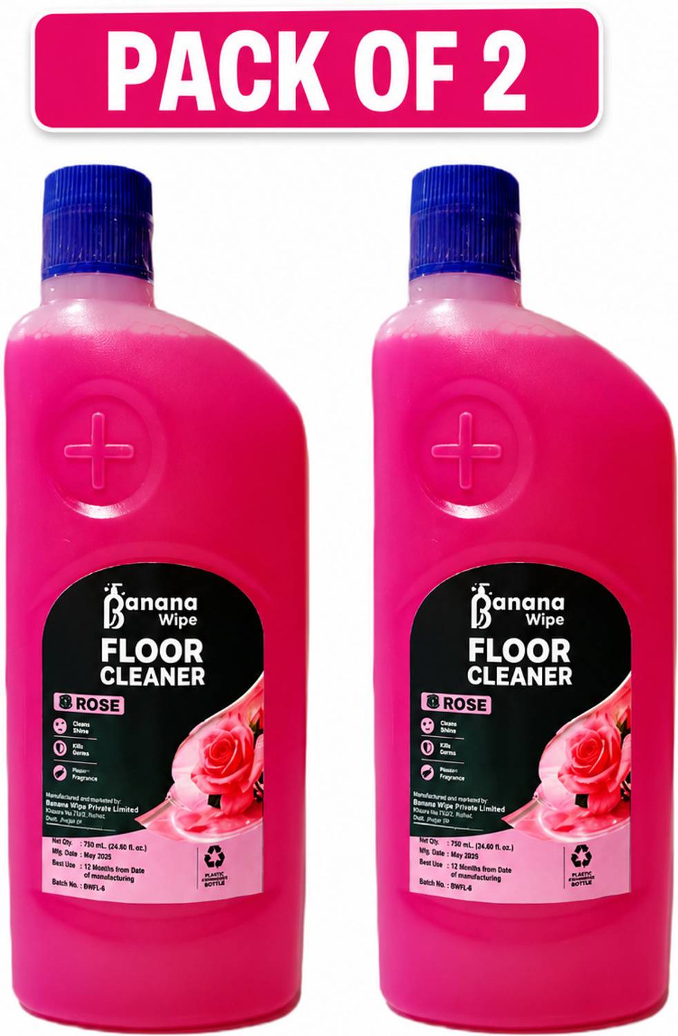 Bananawipe Deep Clean Floor Cleaner for Tiles Kitchen & Bathroom Pack of 2