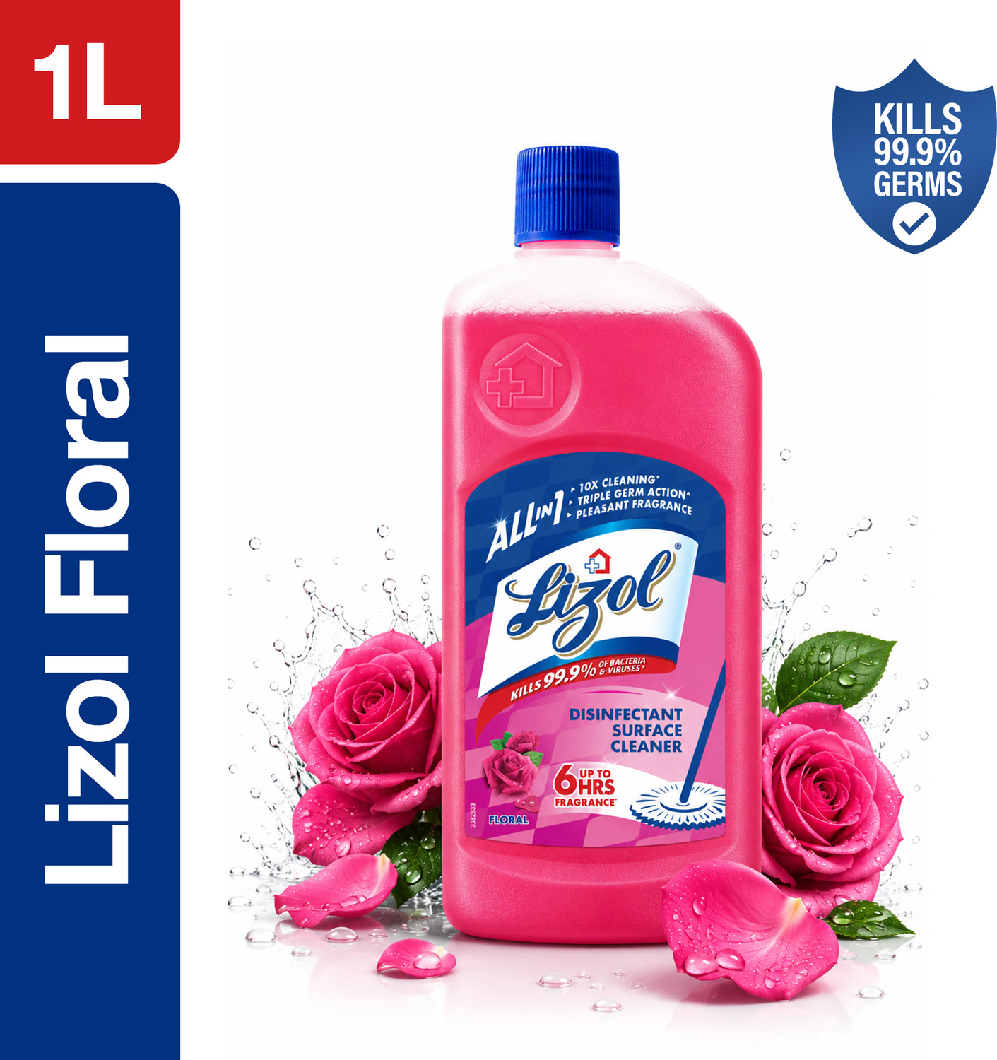 Image of Lizol Disinfectant Surface Cleaner - Floral (1 L)