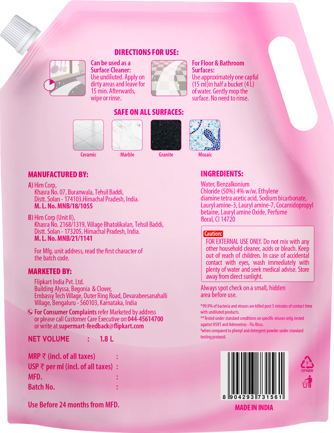 Image of Flipkart Supermart Disinfectant Surface Cleaner Floral