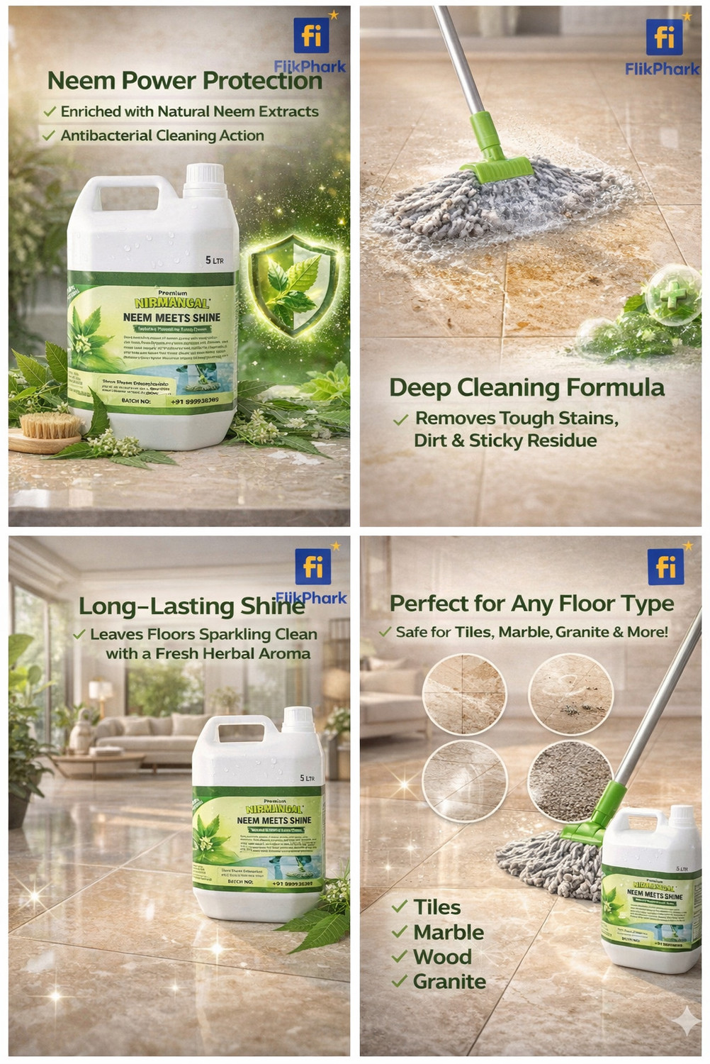 Image of Nirmangal Home Essentials Neem Floor and Bathroom Cleaner Phenyl Jasmine 5L(5000) ml natural Fragrance Neem