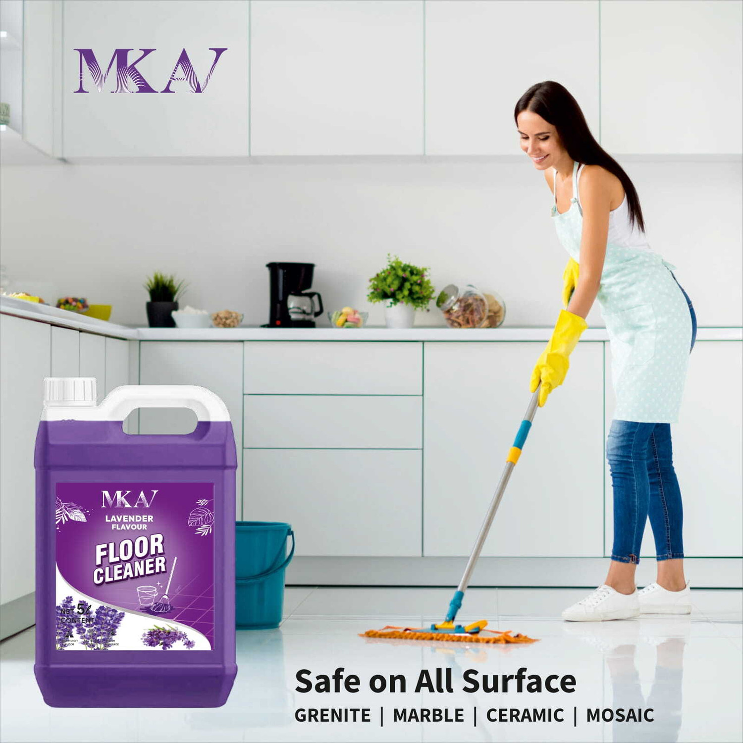Image of MKAV Ultra Clean Floor & Bathroom Cleaner-Kills Germ, Safe on Tiles, Marble & Granite Lavender