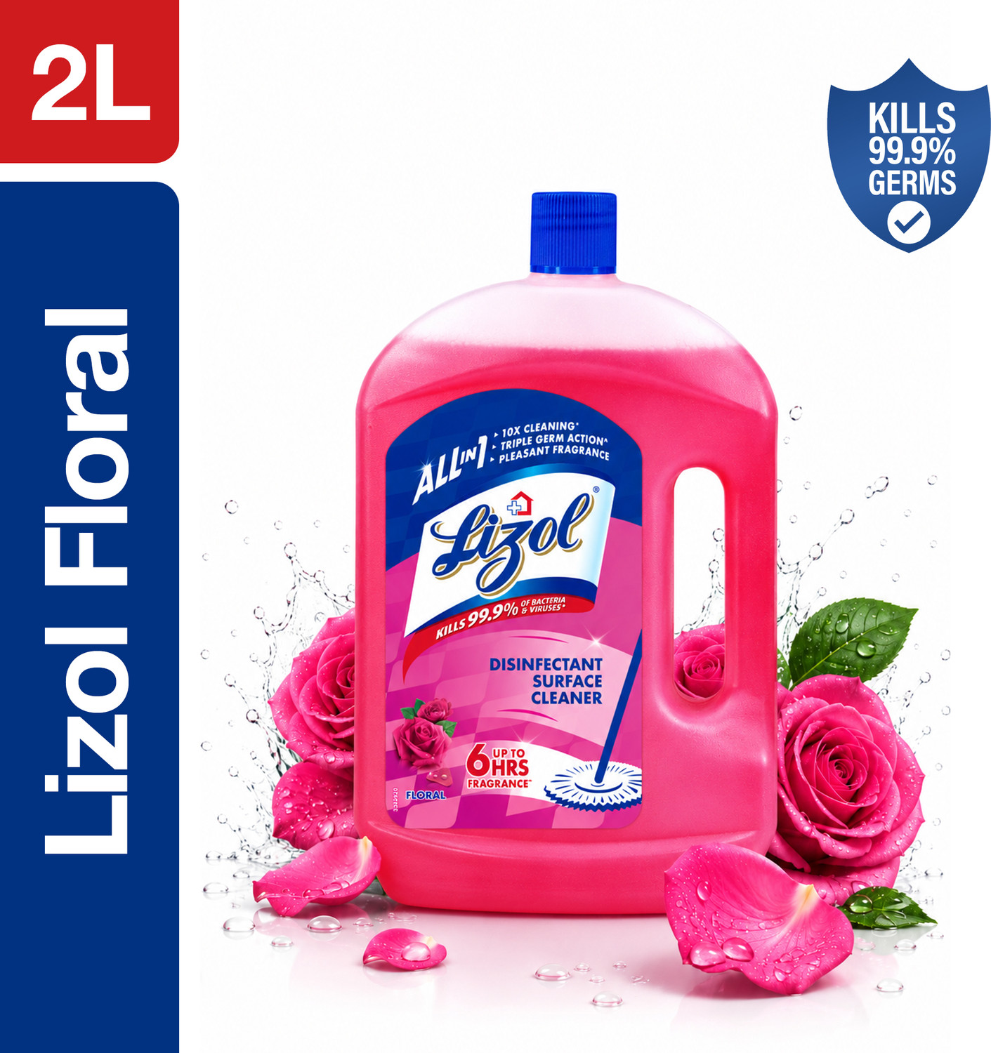 Image of Lizol Disinfectant Surface Cleaner - Floral (2 L)
