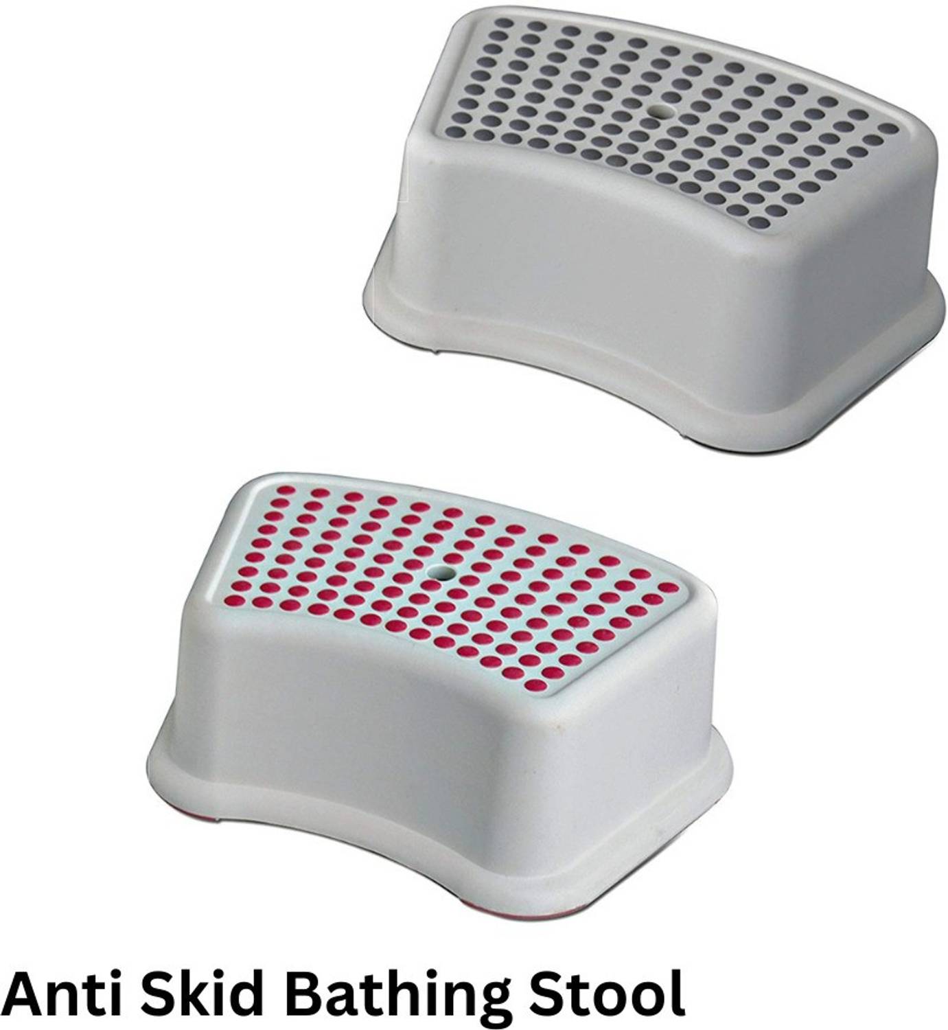 Branco Antiskid Bathroom Plastic Stool (Assorted Colours) - Set of 2 (BRC-710) Bathtub Caddy