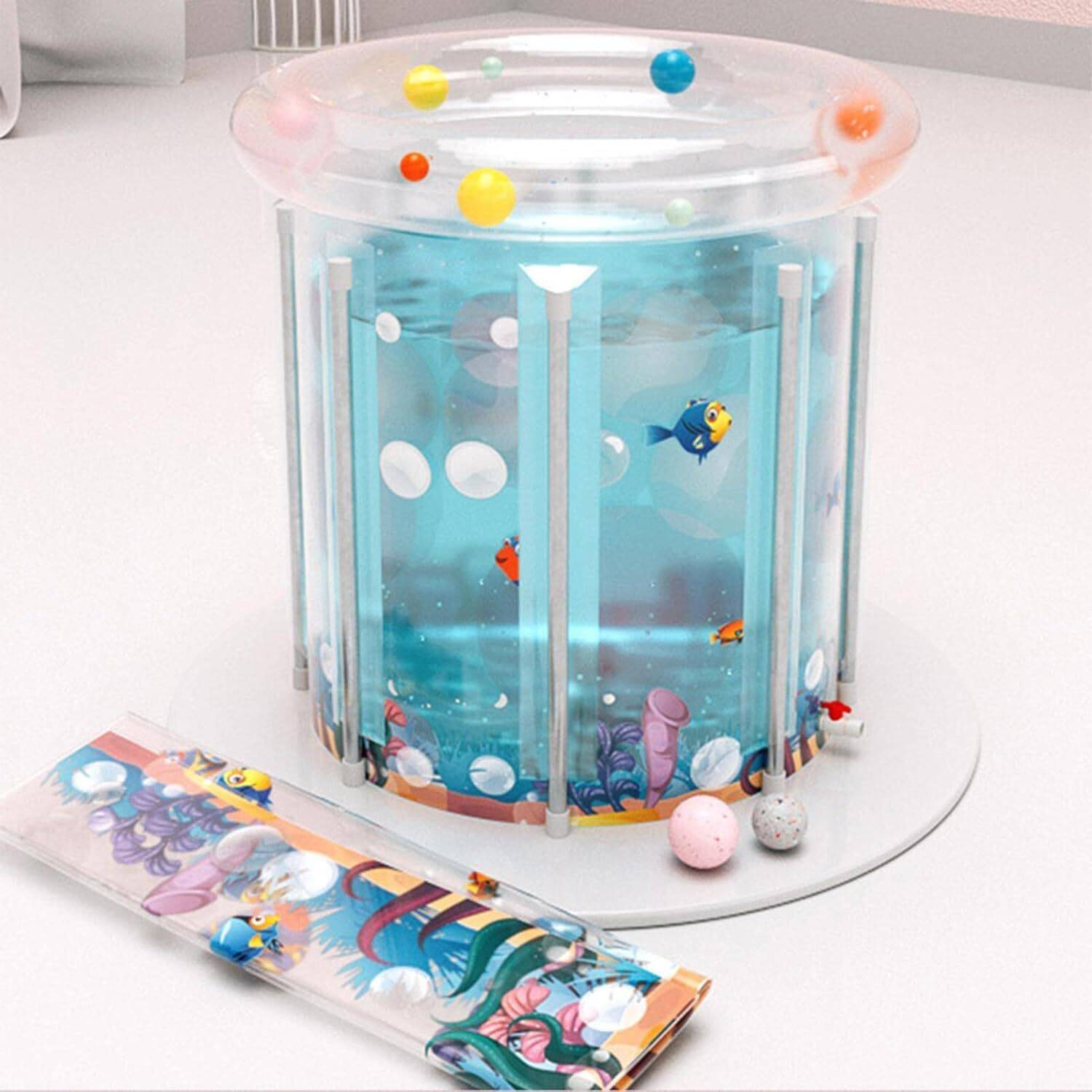 Yopple Folding Bathtub - Thick Safe PVC Inflatable Bath Tub
