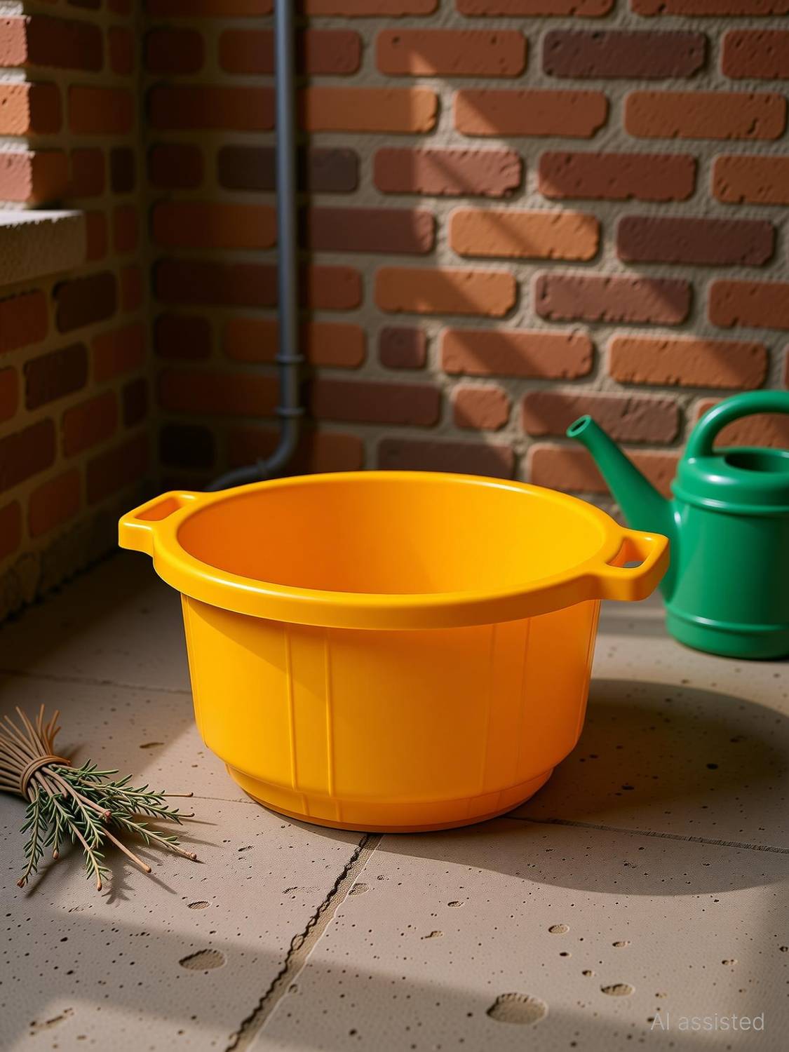 balajiindustry Yellow-T-001 Tub-Bucket | 25L Deep Plastic Bath Tub, Versatile Livestock Feeding Pan – Yellow Drop-in Bathtub