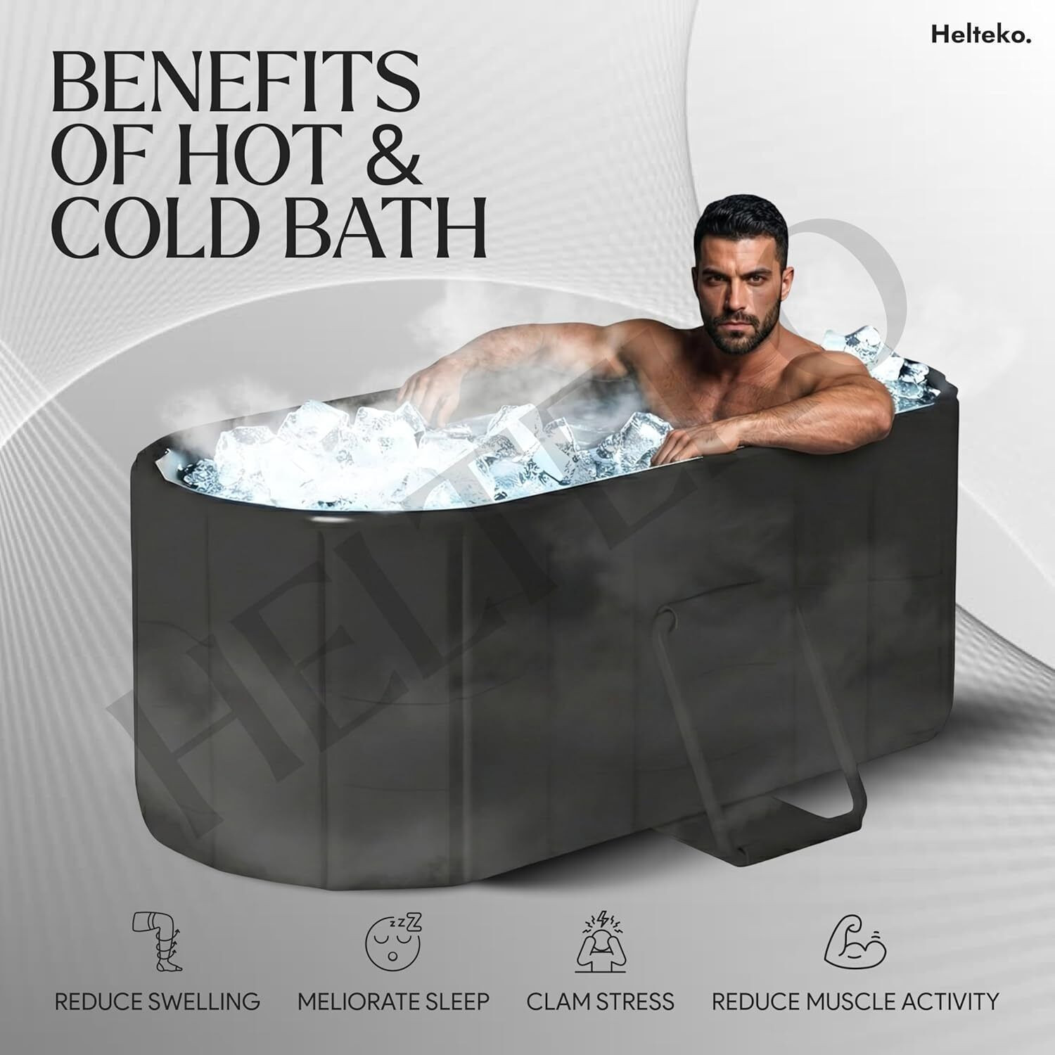 Image of Helteko Bath Tub for Adult for Bathroom Ice BathTub for Adults, Inflatable BathTub for Adults, Thickened Insulated Ice Bath Tub with Portable Foldable Design Free-standing Bathtub