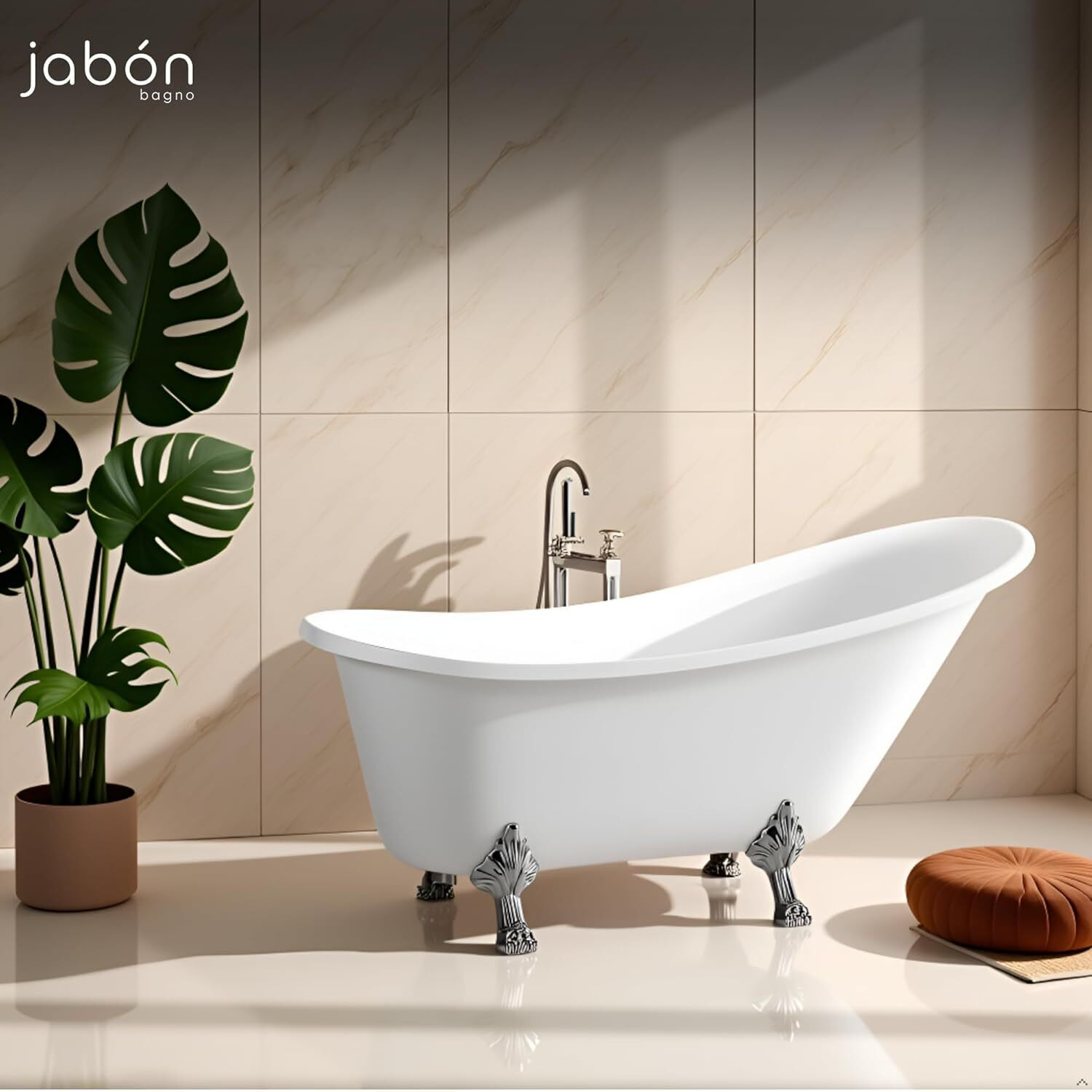 Image of JABON BAGNO Lancy Premium Acrylic Soaking Bathtub Free-standing Bathtub