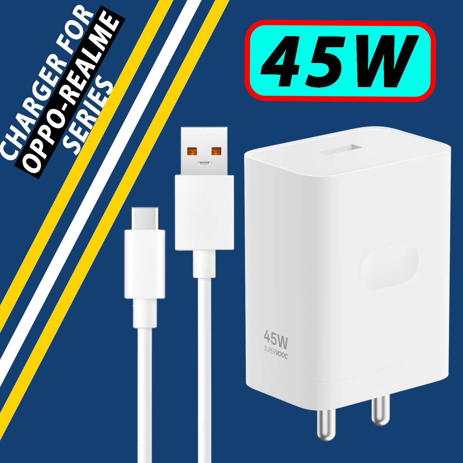 SUFO 45 W SuperVOOC 4 A Wall Charger for Mobile with Detachable Cable